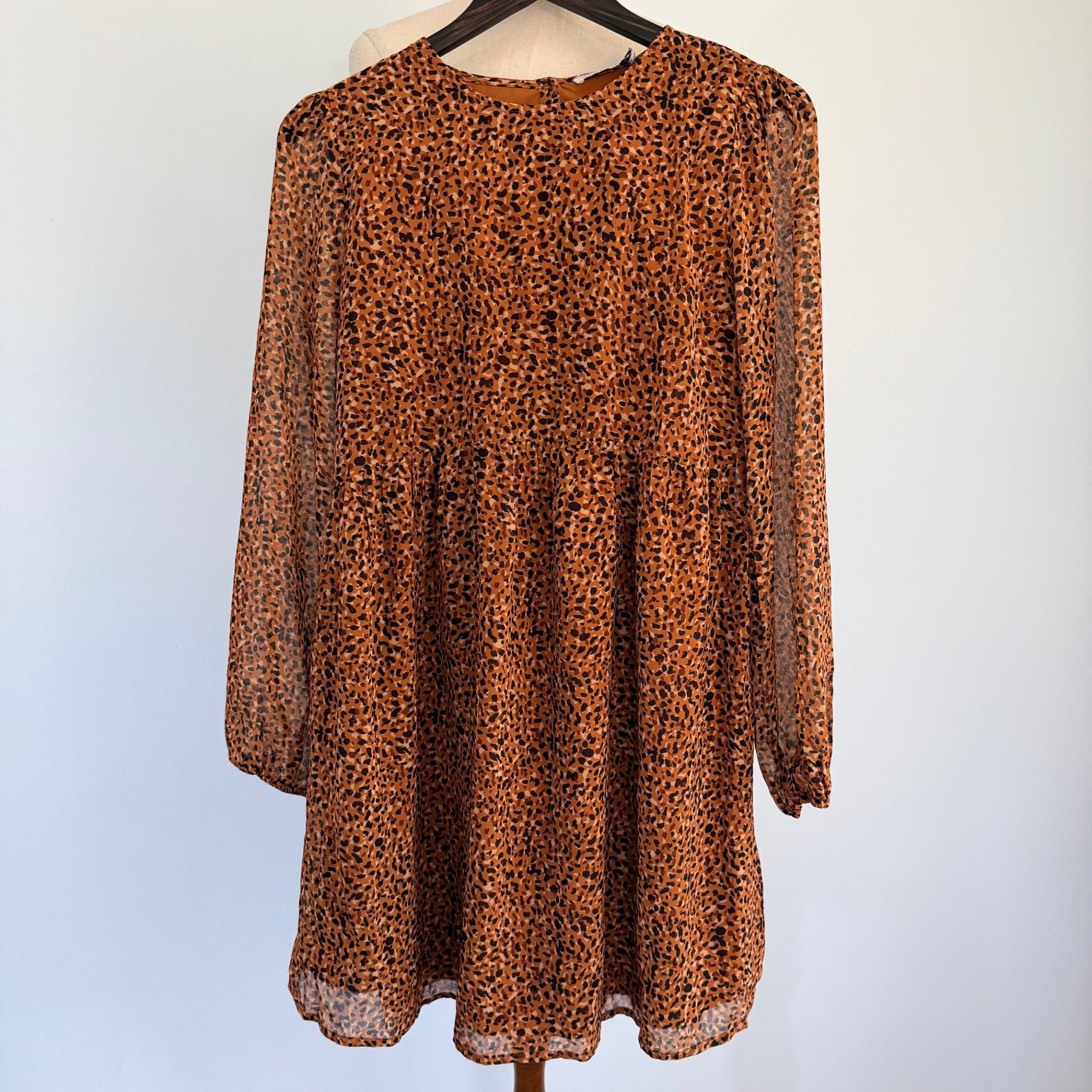 Atmos&Here Yasmin Spice Leopard Print Polyester Maternity Mini Dress Sz 10 BNWT - Image 2