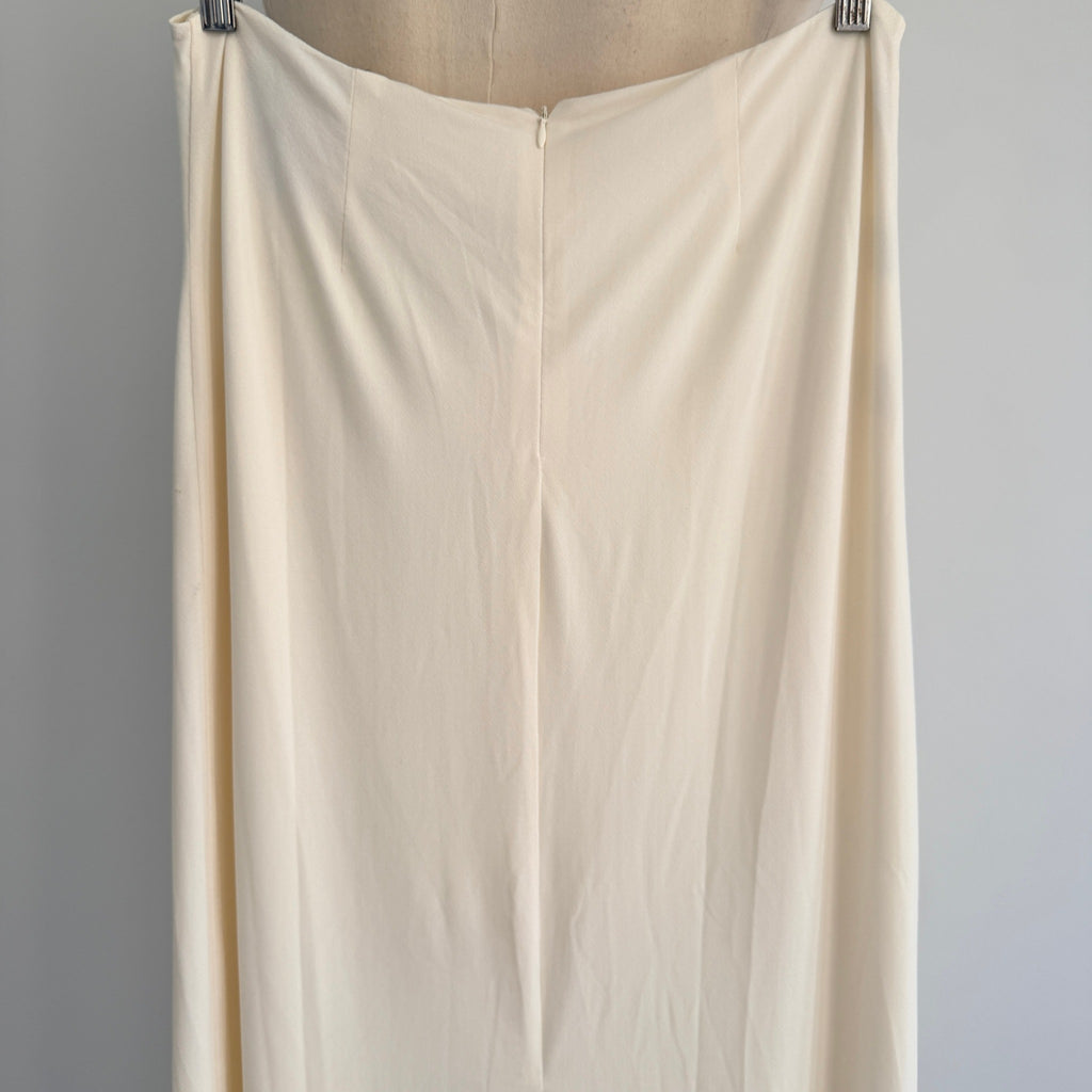 Tussah Sawyer Maxi Skirt Sz 12 Cream Polyester Draped Beaded Detail Event NWT - Image 4