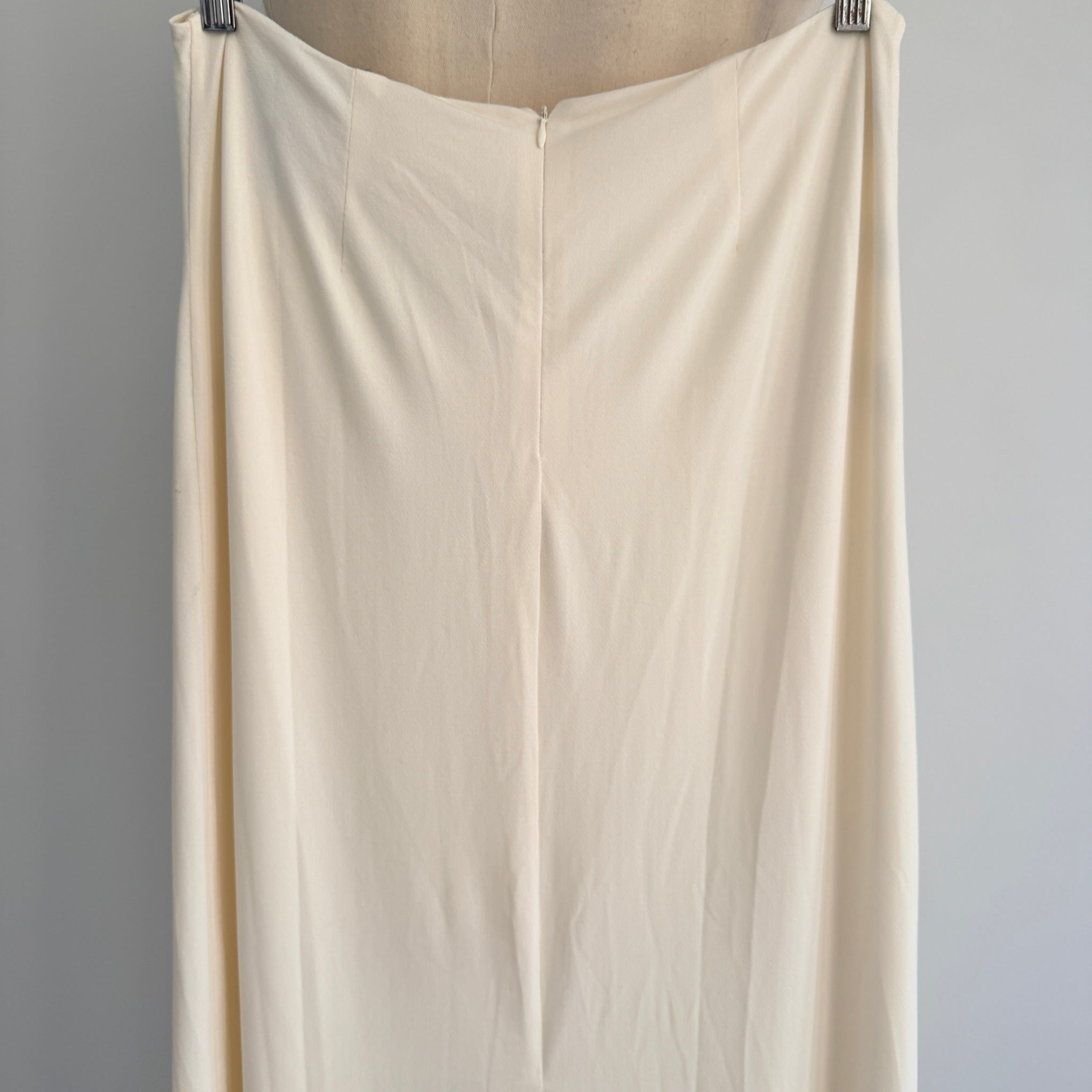 Tussah Sawyer Maxi Skirt Sz 12 Cream Polyester Draped Beaded Detail Event NWT - Image 4