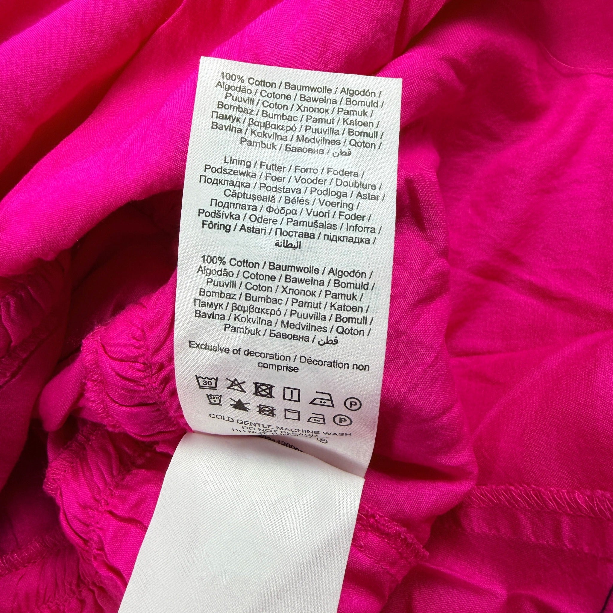 YAS Womens Wrap Dress Size XS Pink Cotton Puff Sleeve Tie Waist Summer - Image 6