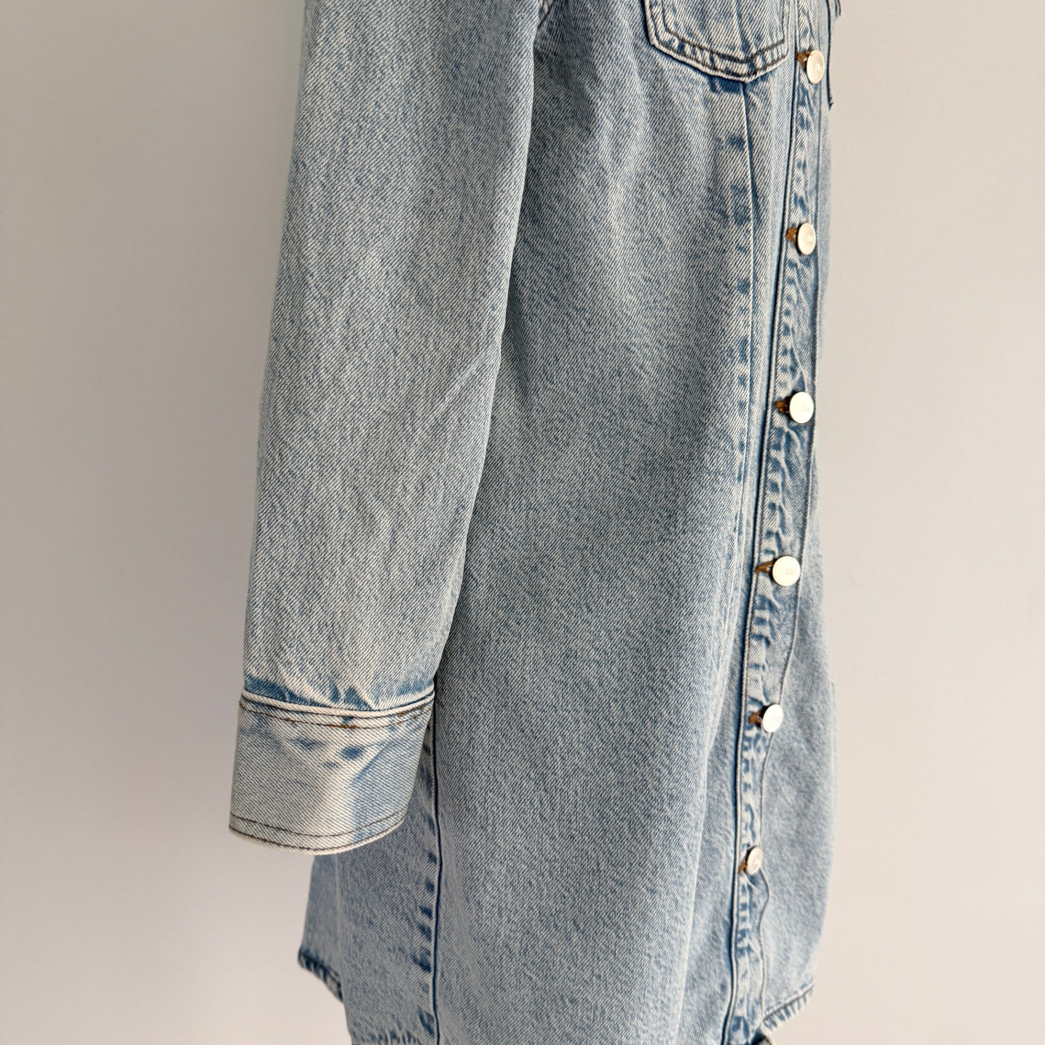 Dannii Minogue Petites Blue Cotton Denim Shirt Dress Size 10P Button Up Casual - Image 11