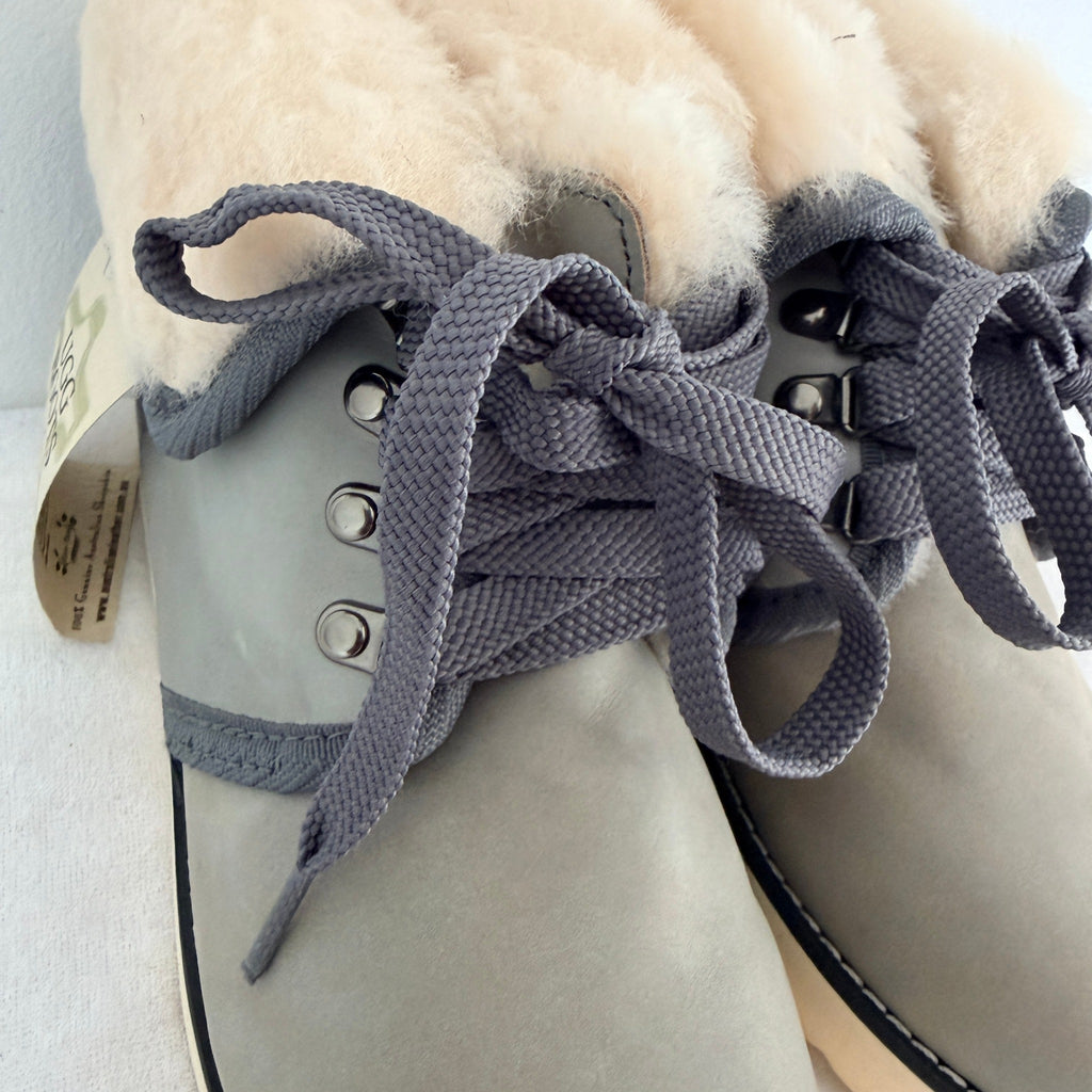 UGG Boots of Australia Lace-Up Ankle Boots - Genuine Sheepskin Shearling Lined Grey - Image 10