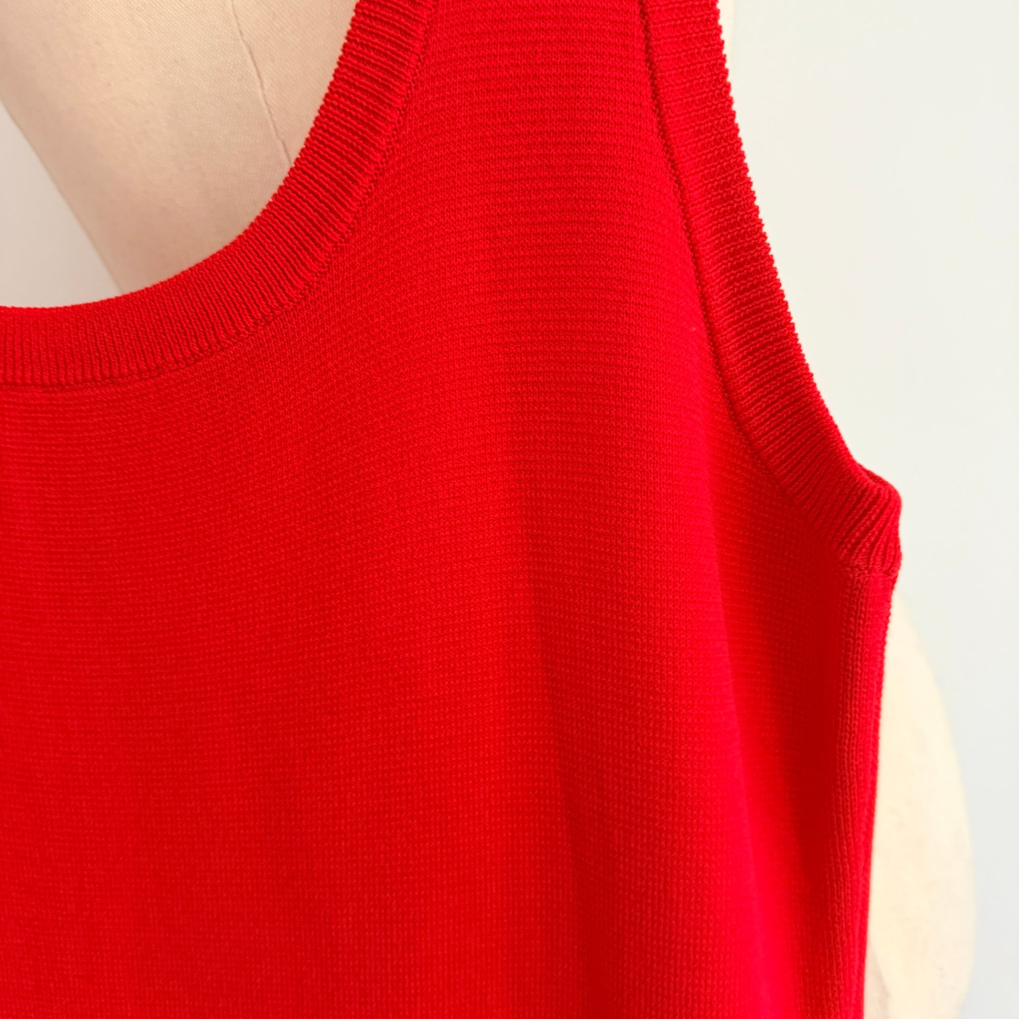Red Knit Sleeveless Dress Textured Pleated Skirt Size XL NWT Casual - Image 8
