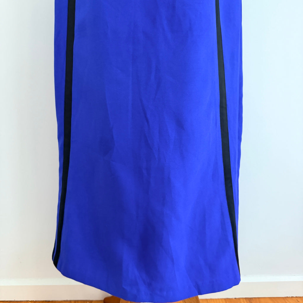 Bariano Australia Blue Black Polyester Mesh Colorblock Maxi Gown Sz 8 Formal - Image 17