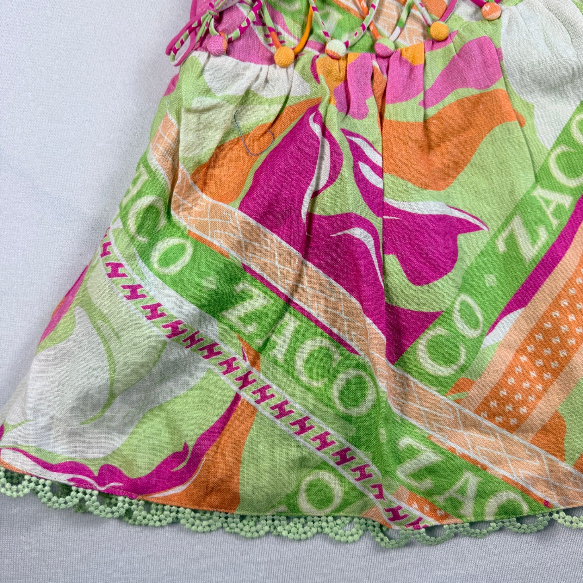 Zaco Allegra Lace Up Dress Size S Green Floral Linen Corset Boho BNWT - Image 18