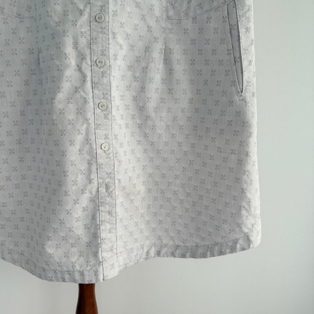 Kathmandu Grey Organic Cotton Sleeveless Button Dress Sz 12 Geometric Casual - Image 11