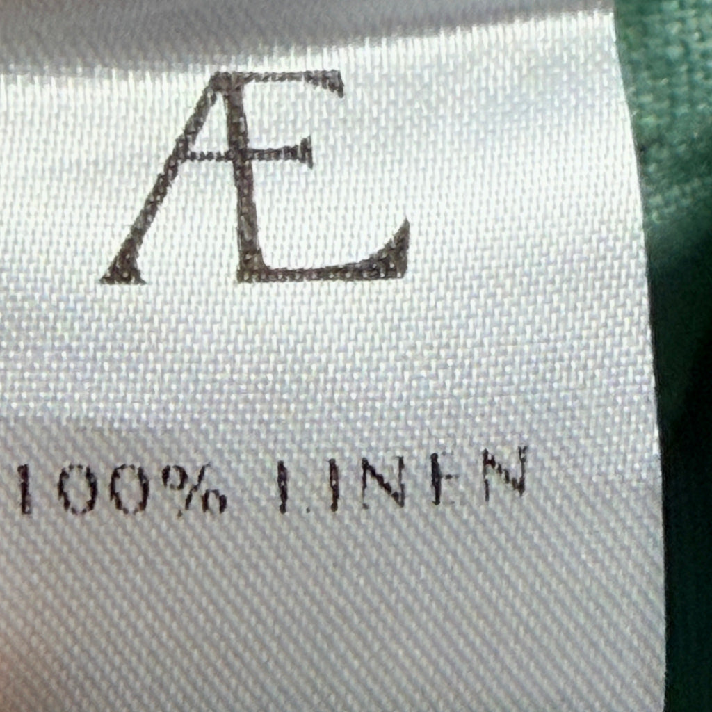 Amelius Mint Green Linen Midi Dress Size XL Puff Sleeve Tie Waist Resort - Image 5