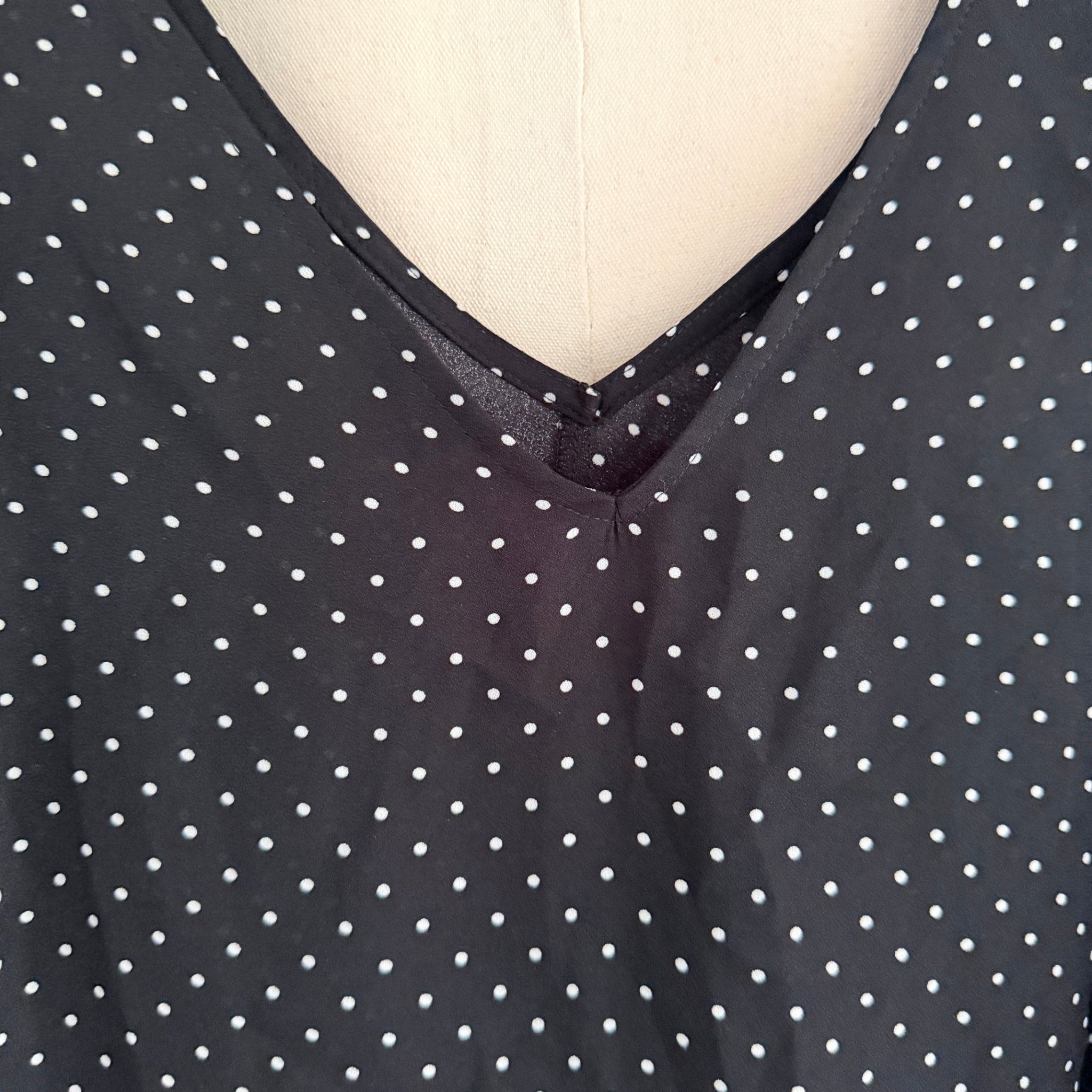 City Chic Polka Dot Black Polyester Frill Off Shoulder Top Size M BNWT NWT - Image 11