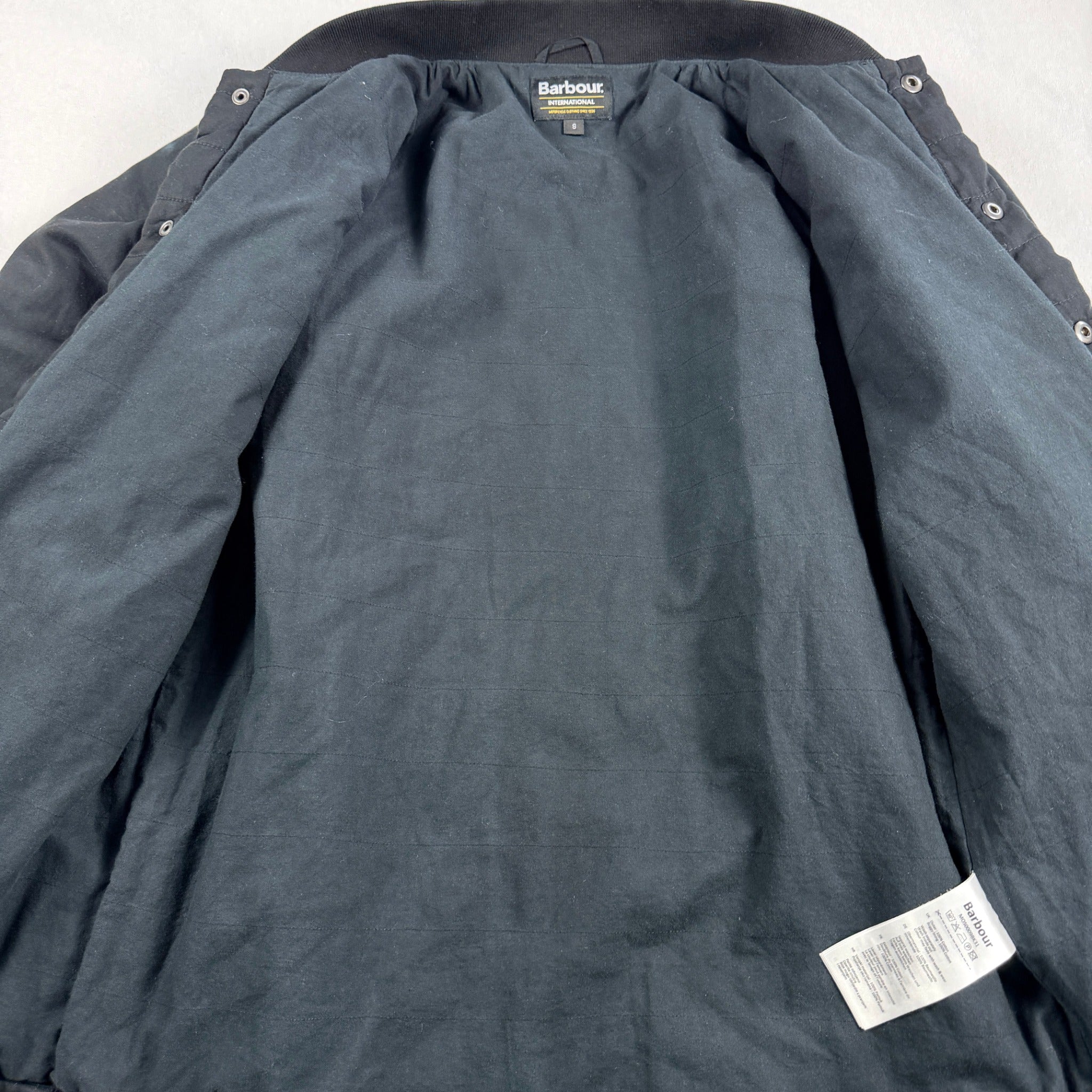Barbour International Quilted Mens Jacket Black Size S Classic Style - Image 7