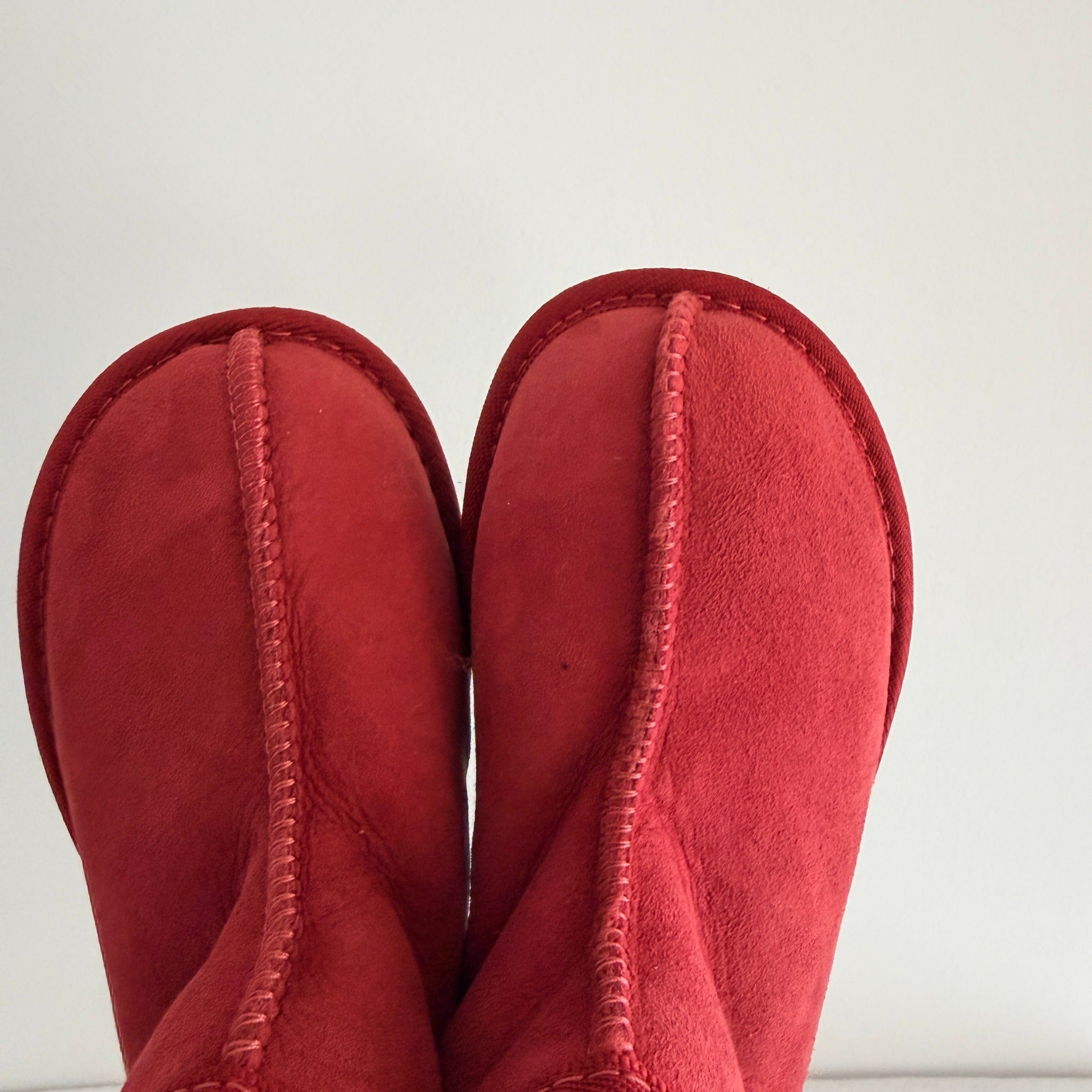 UGG Boots of Australia Mini Ankle Boots Rust Red Kids Girls W3 Sheepskin New - Image 6
