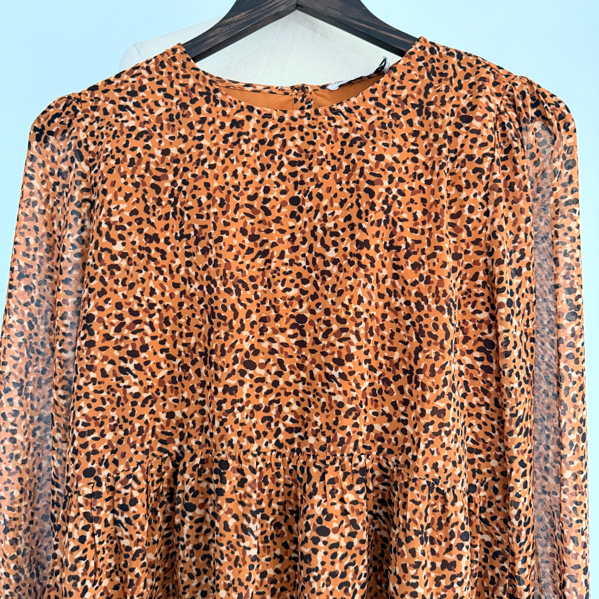 Atmos&Here Yasmin Spice Leopard Print Polyester Maternity Mini Dress Sz 10 BNWT - Image 3