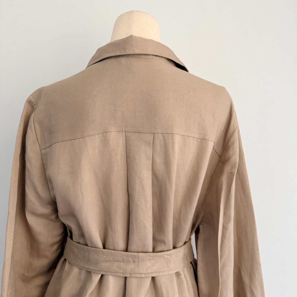 by WILLA Tan Long Sleeve Shirt Dress Belted Midi Size 8 Workwear BNWT - Image 4