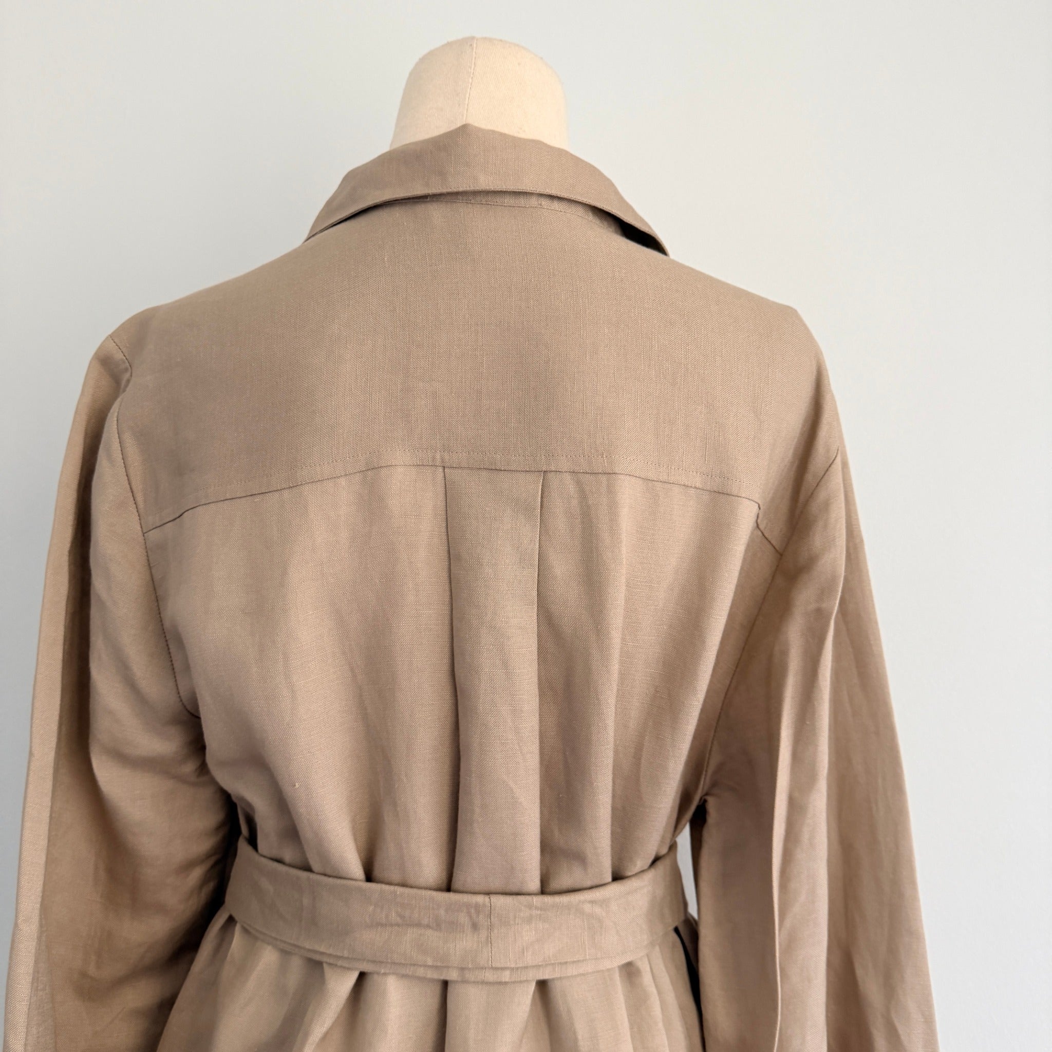 by WILLA Tan Long Sleeve Shirt Dress Belted Midi Size 8 Workwear BNWT - Image 4