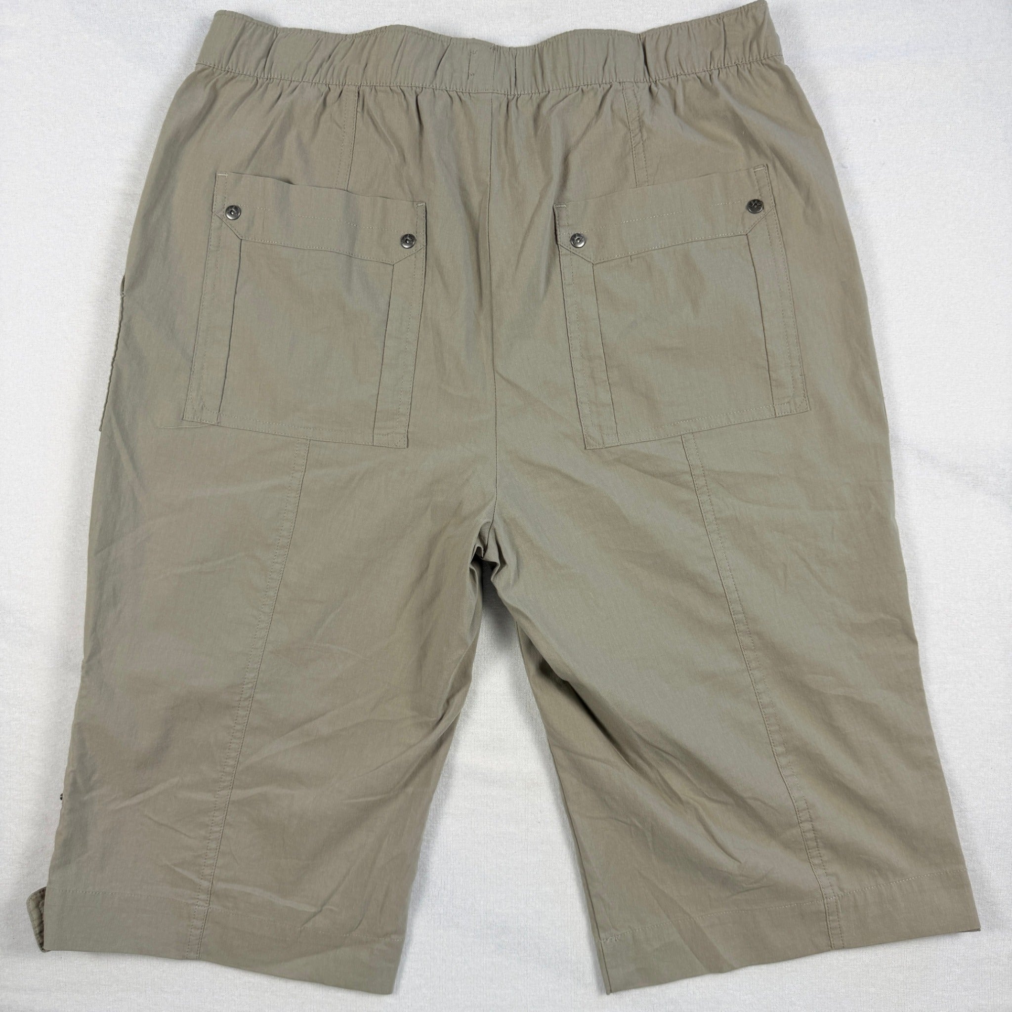 Verg Acrobat Cargo Shorts Size 10 Khaki Cotton Stretch Elastic Waist Casual - Image 2