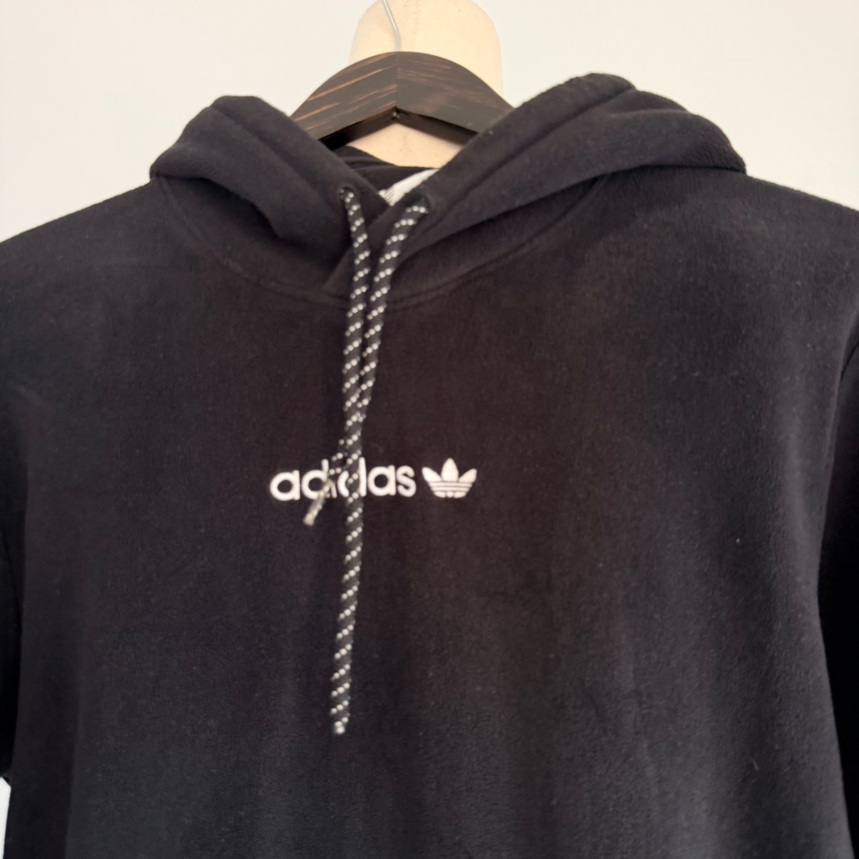 Adidas Originals Black Fleece Hoodie - Men's Size M - Image 11