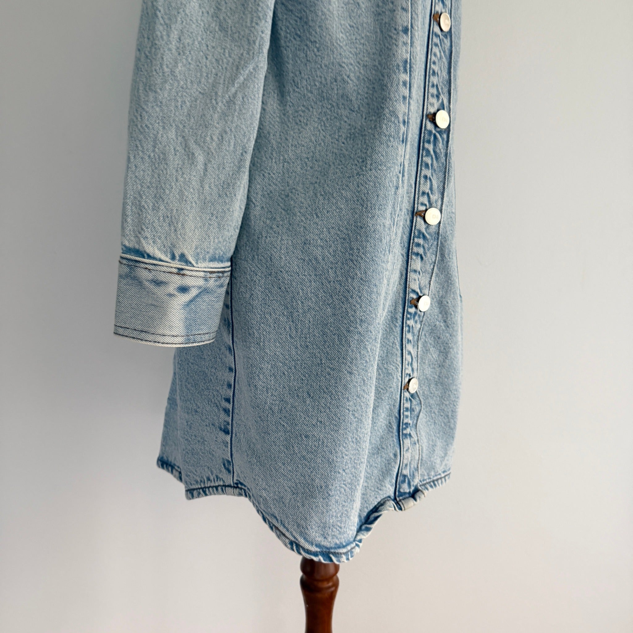 Dannii Minogue Petites Blue Cotton Denim Shirt Dress Size 10P Button Up Casual - Image 12