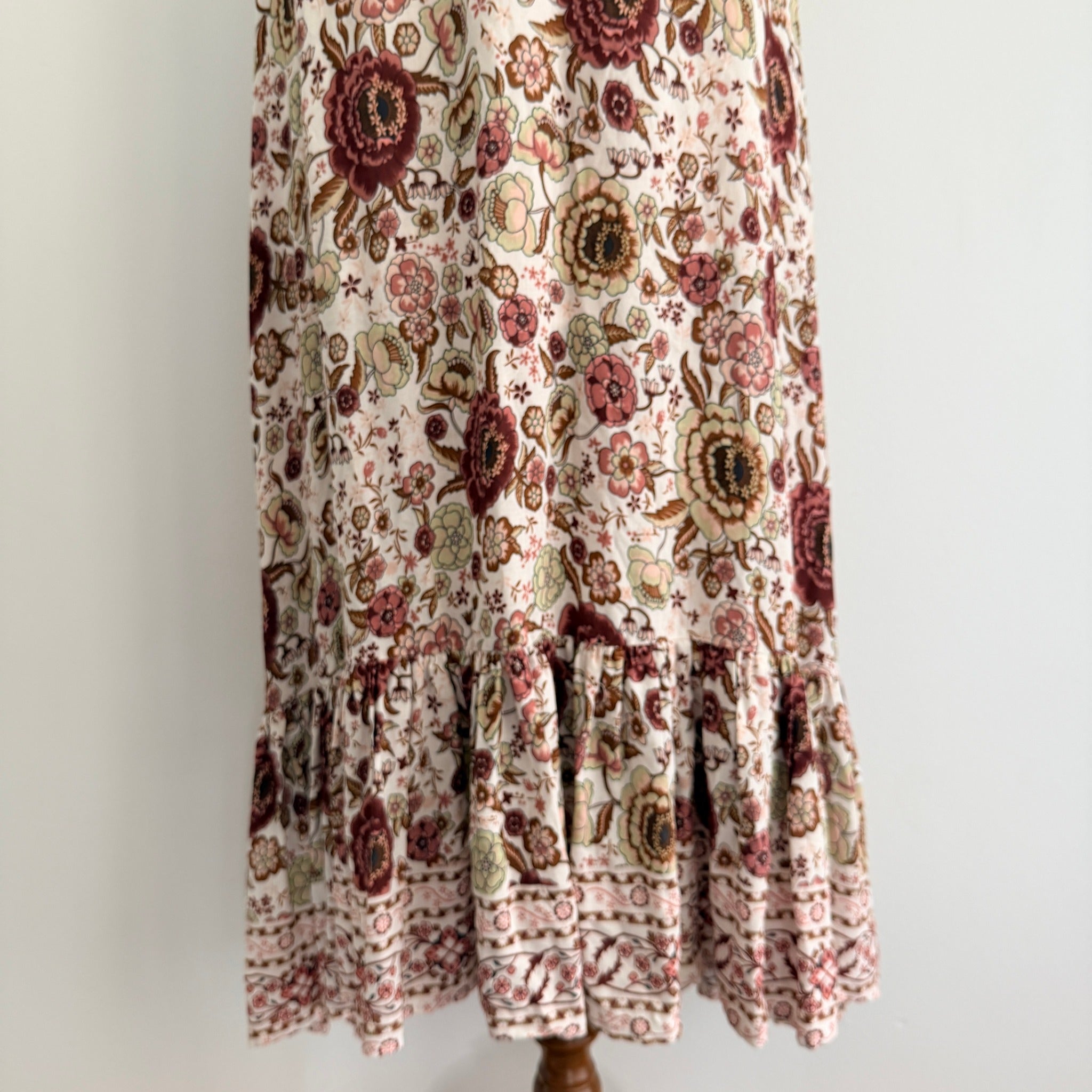White Closet Womens Sz 8 Rayon Floral Maxi Dress Tie Shoulder Boho Summer - Image 17