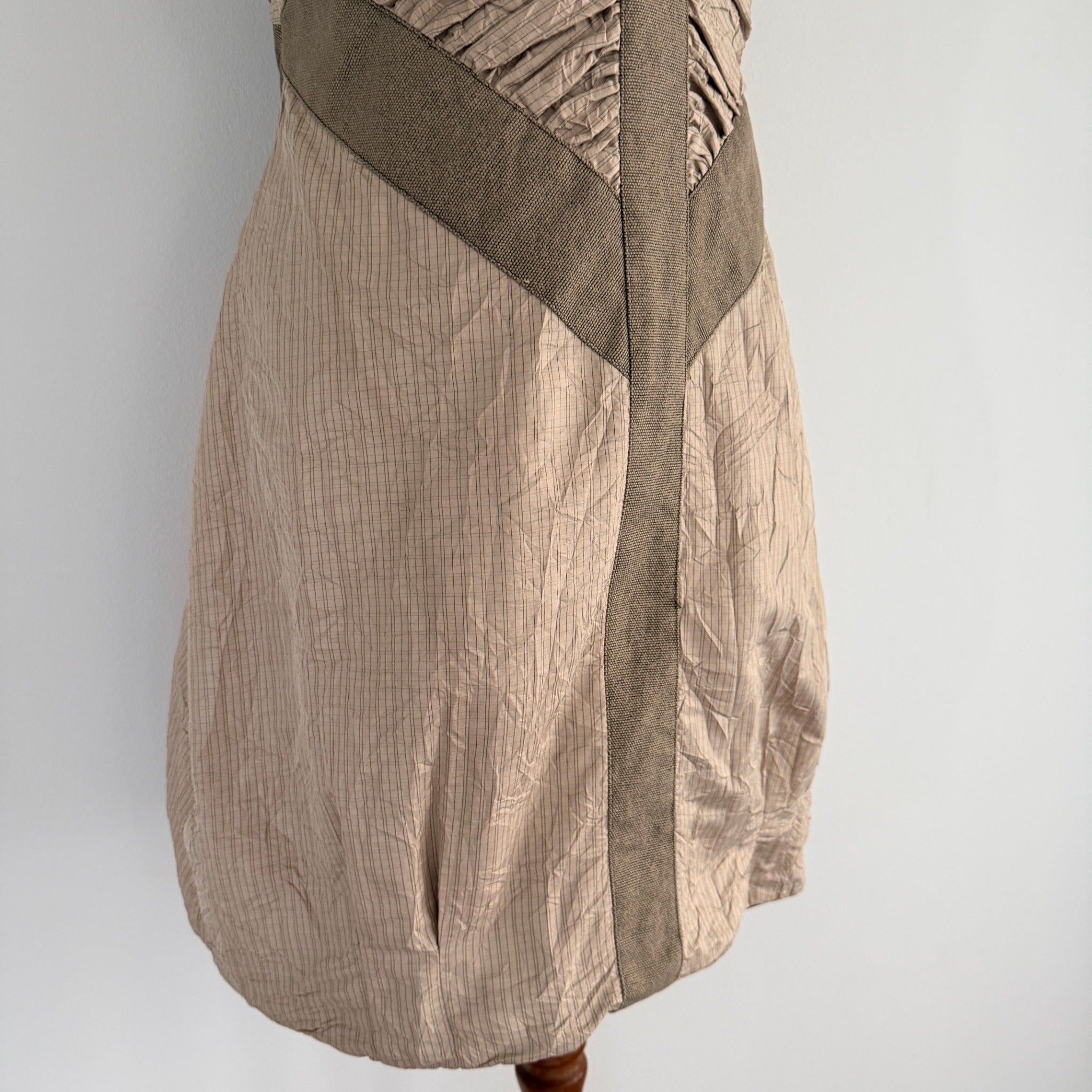 Manning Cartell Beige Polyester Strapless Dress Sz 12 Swarovski Crystal Party - Image 12