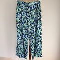 Basque Sz 14 Blue Green Abstract Print Recycled Wide Leg Pants Resort - Image 1