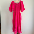Sass Felix Tiered Midi Dress Hot Pink Size 14 BNWT Casual - Image 1