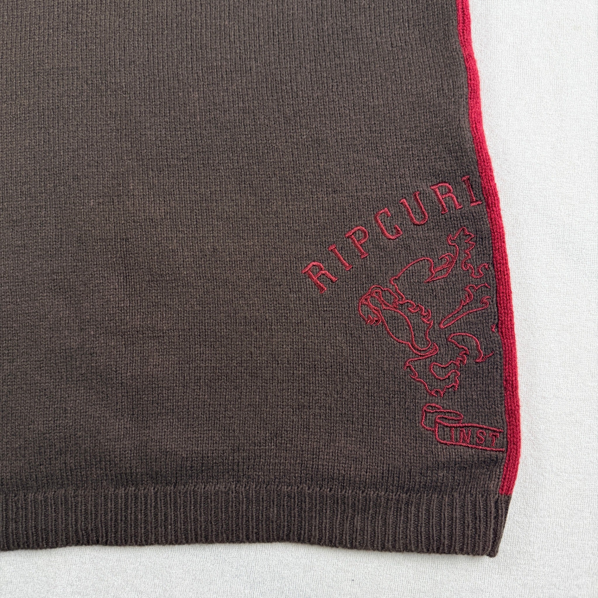 Rip Curl The Search Argyle Knit Vest - Vintage 90s Brown Red - Image 9