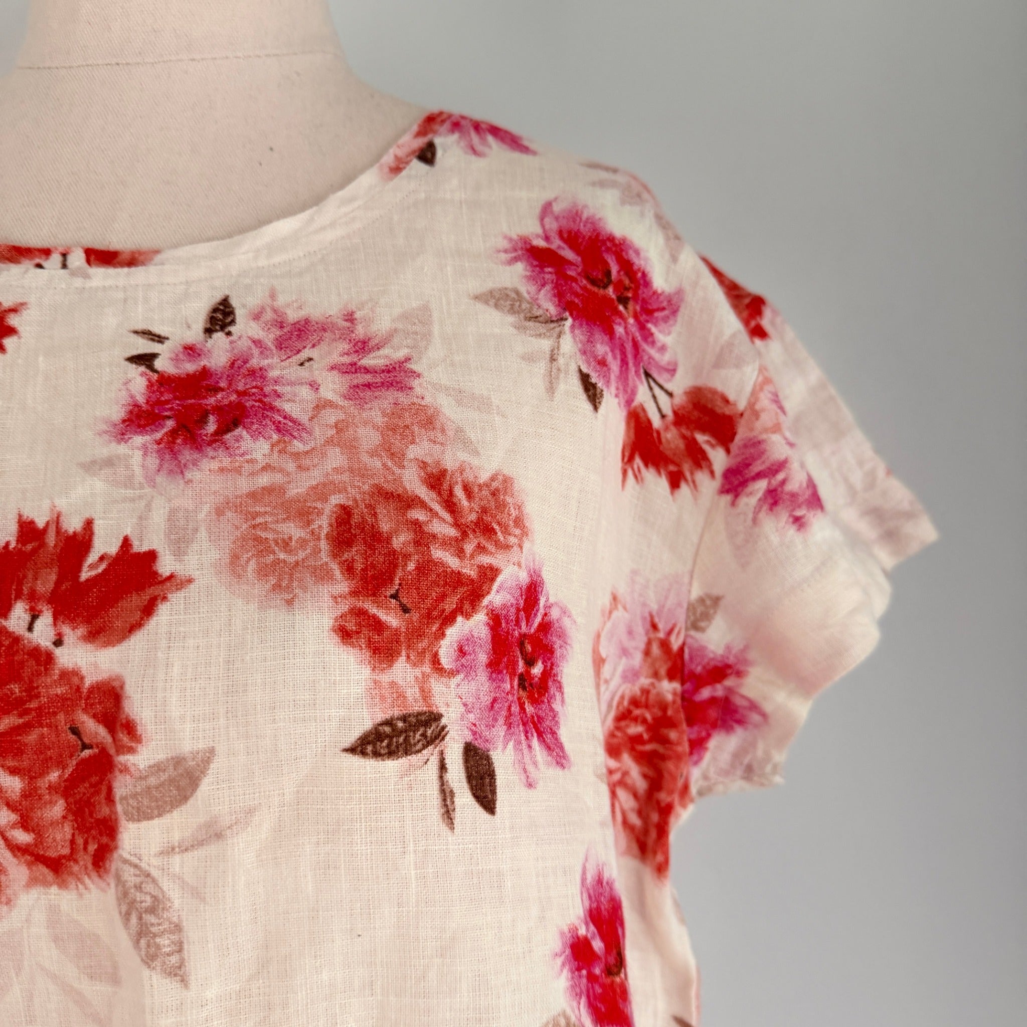 The Shanty Corporation Floral Linen Top - Lightweight Breathable Summer Essential - Image 10