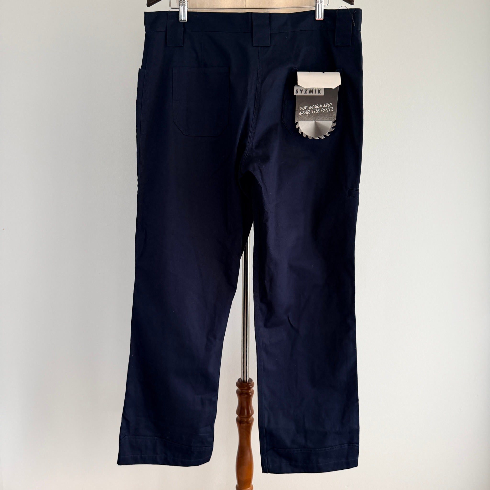 Syzmik Womens Navy Cotton Utility Cargo Pants Size 16 UPF50+ Workwear BNWT - Image 2