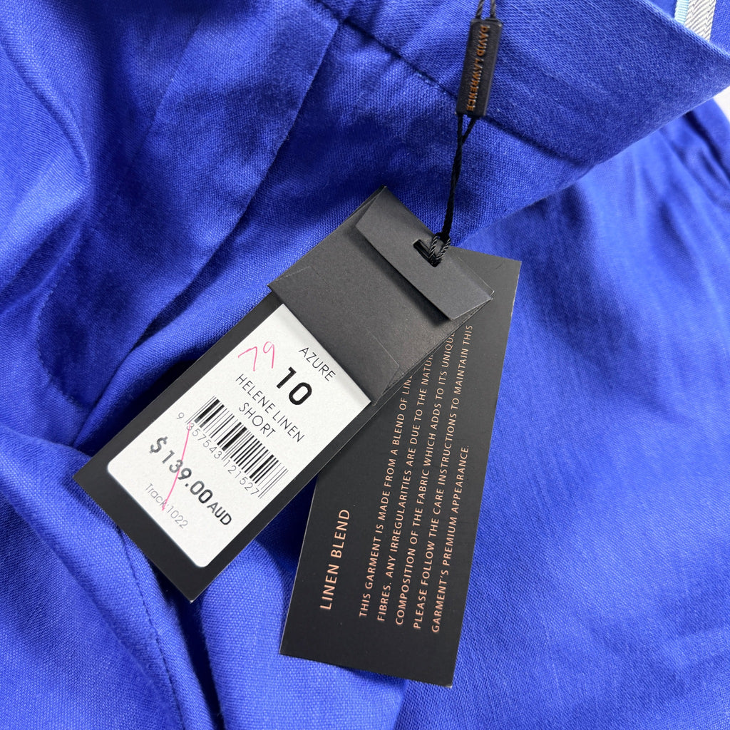 David Lawrence Helene Linen Short Azure Blue Size 10 Bermuda Tailored BNWT - Image 7