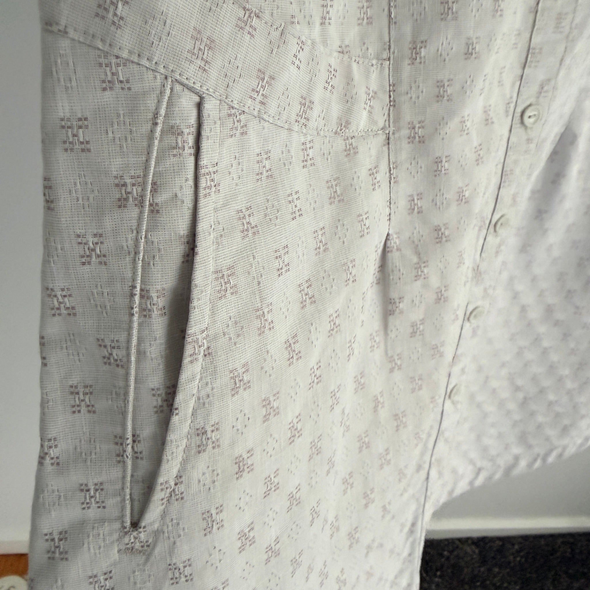 Kathmandu Grey Organic Cotton Sleeveless Button Dress Sz 12 Geometric Casual - Image 12