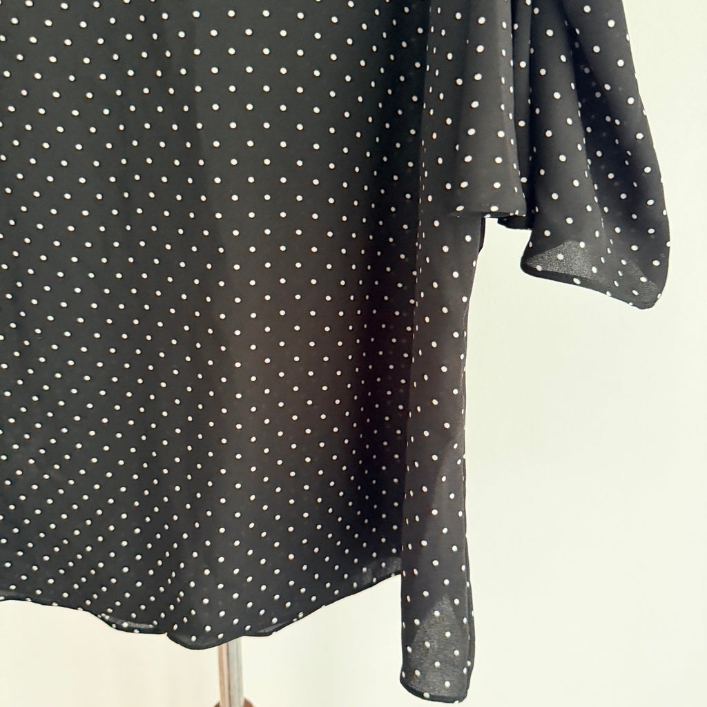 City Chic Polka Dot Black Polyester Frill Off Shoulder Top Size M BNWT NWT - Image 12