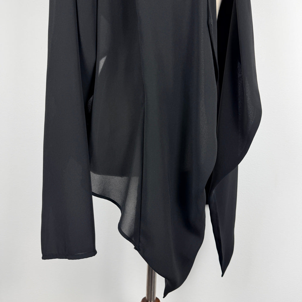 City Chic Black Polyester Chiffon Cardigan Size XS Waterfall Open Front Evening - Image 12