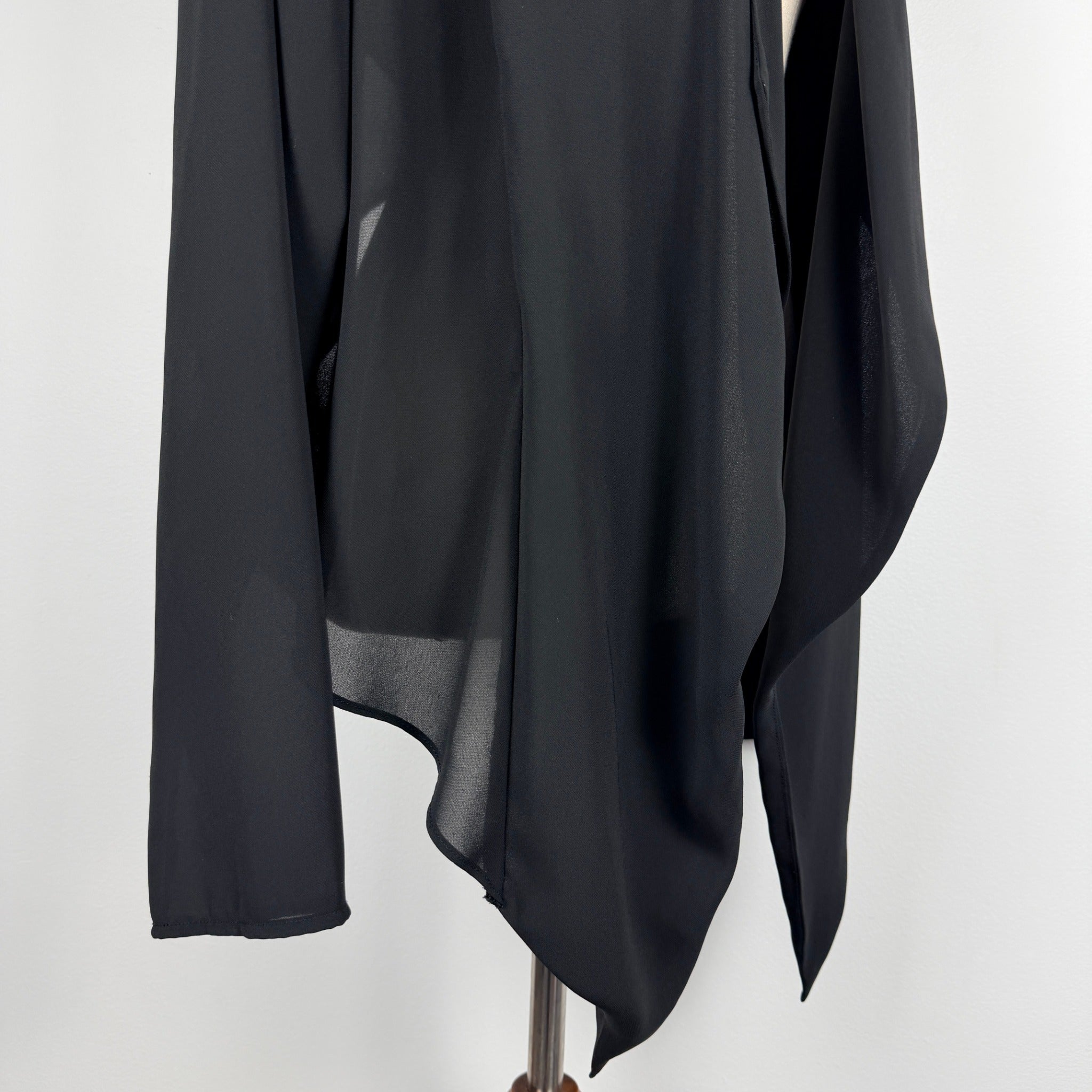 City Chic Black Polyester Chiffon Cardigan Size XS Waterfall Open Front Evening - Image 12