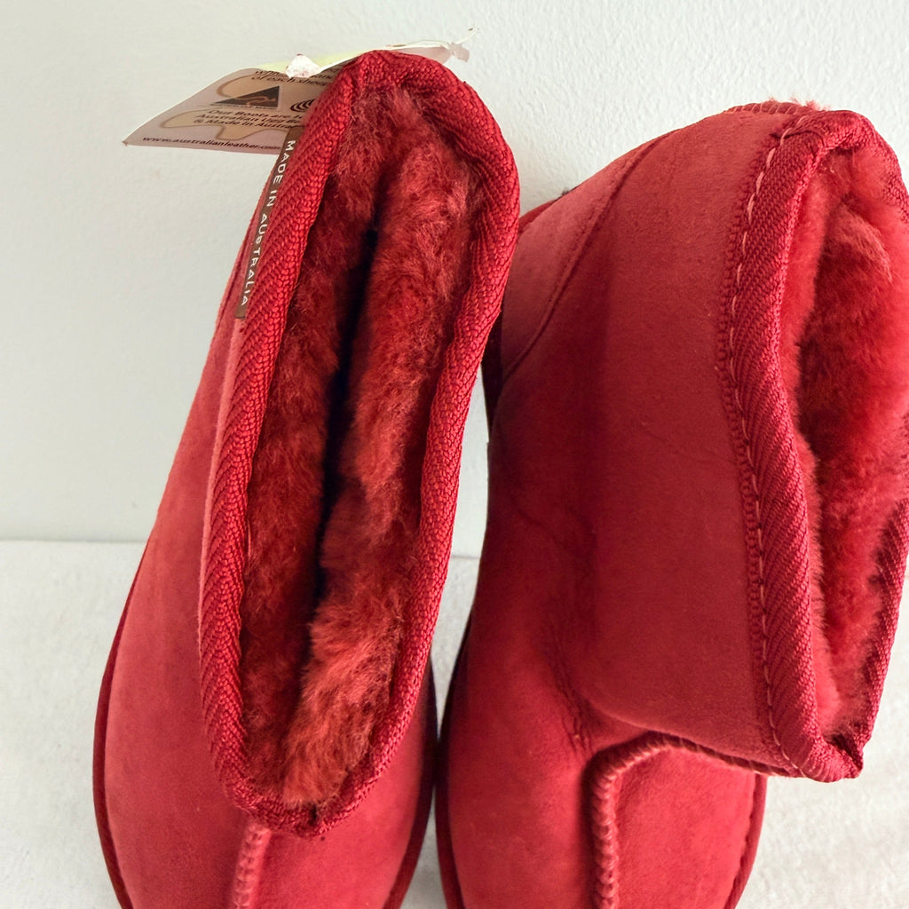 UGG Boots of Australia Mini Ankle Boots Rust Red Kids Girls W3 Sheepskin New - Image 3