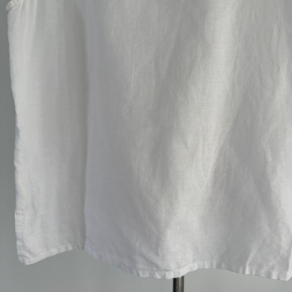 Spring Breeze White Linen Sleeveless Top Sz XXXL Floral Embroidered Summer - Image 6