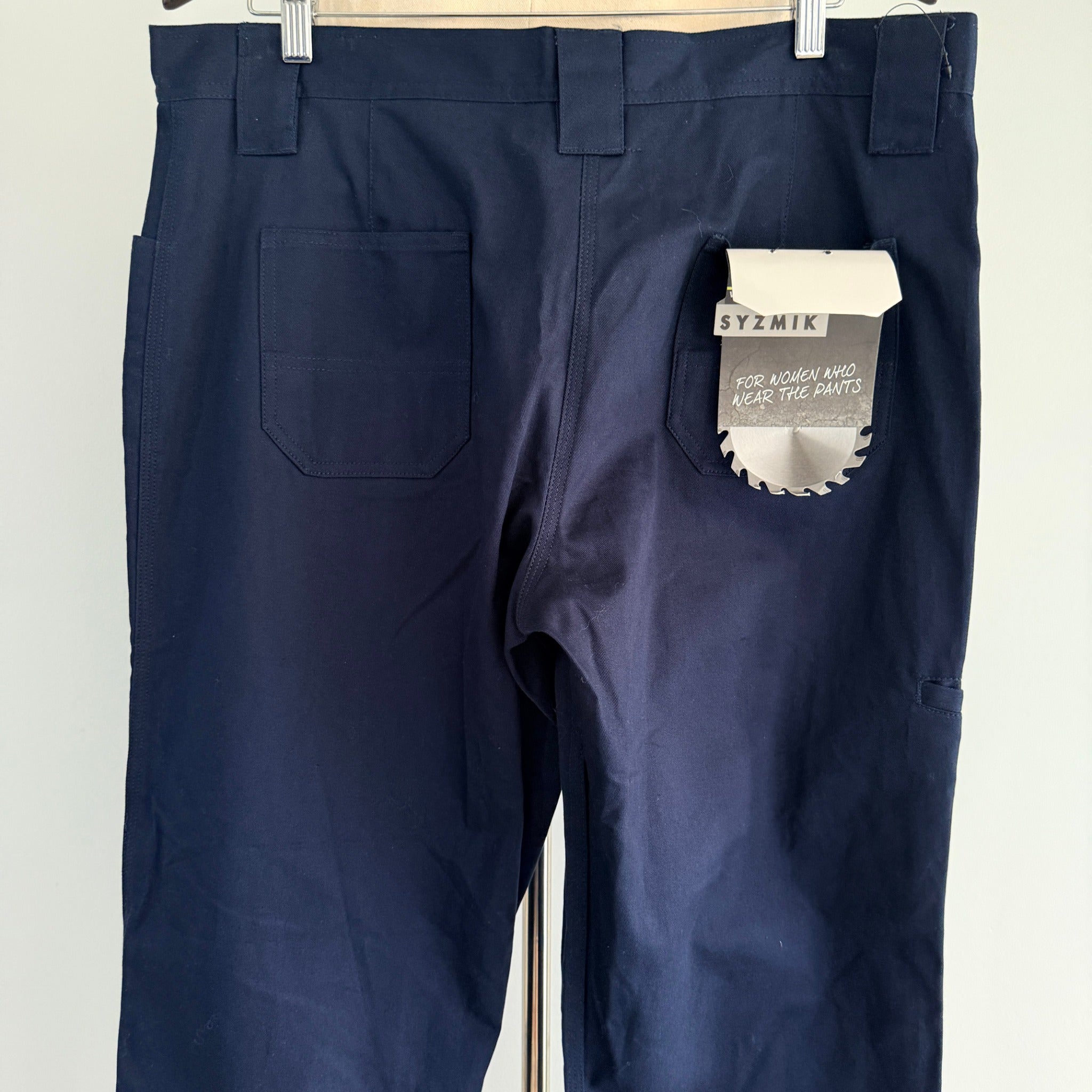 Syzmik Womens Navy Cotton Utility Cargo Pants Size 16 UPF50+ Workwear BNWT - Image 4