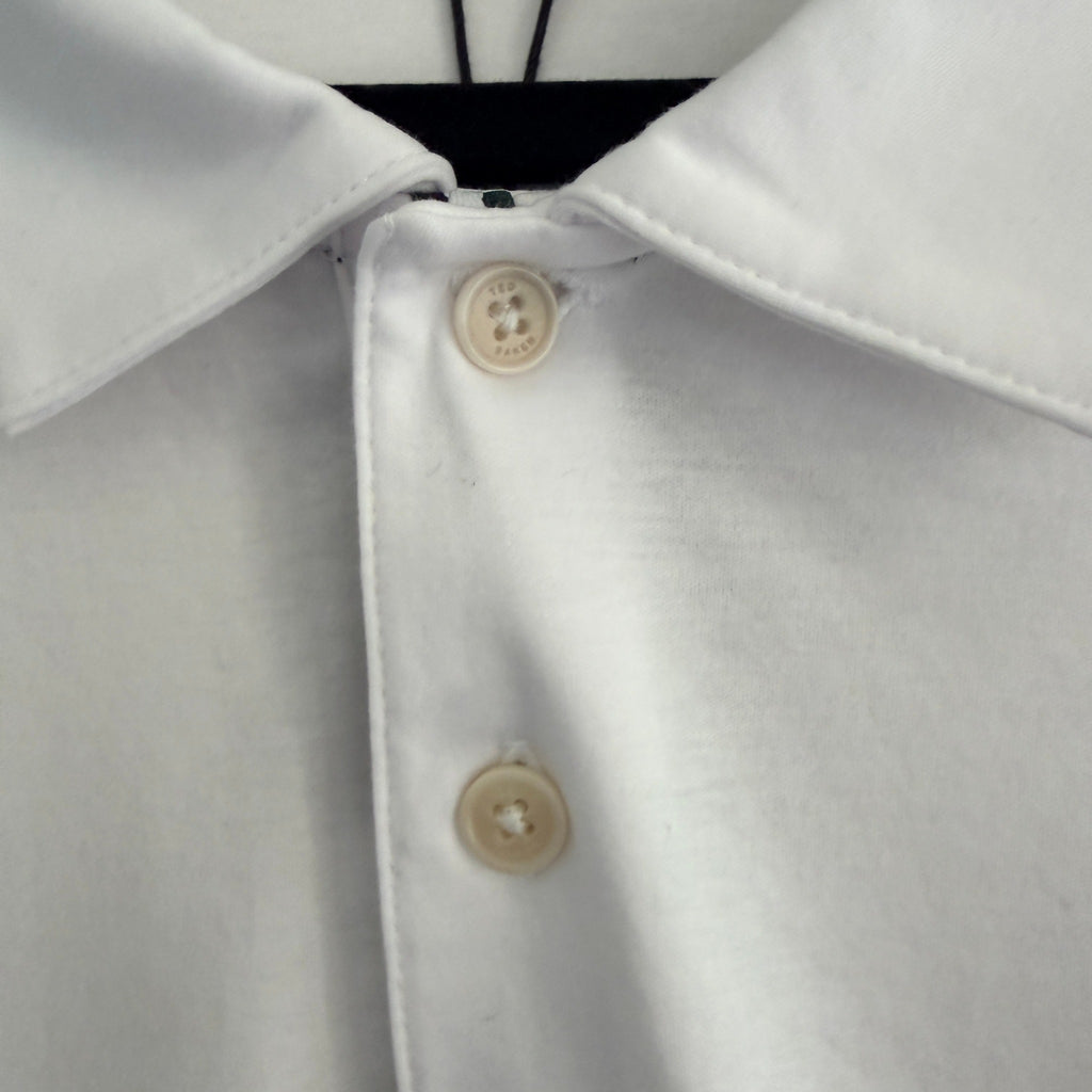 Ted Baker Zeiter Polo Shirt White Cotton Slim Fit Size 6 2XL Smart Casual BNWT - Image 13