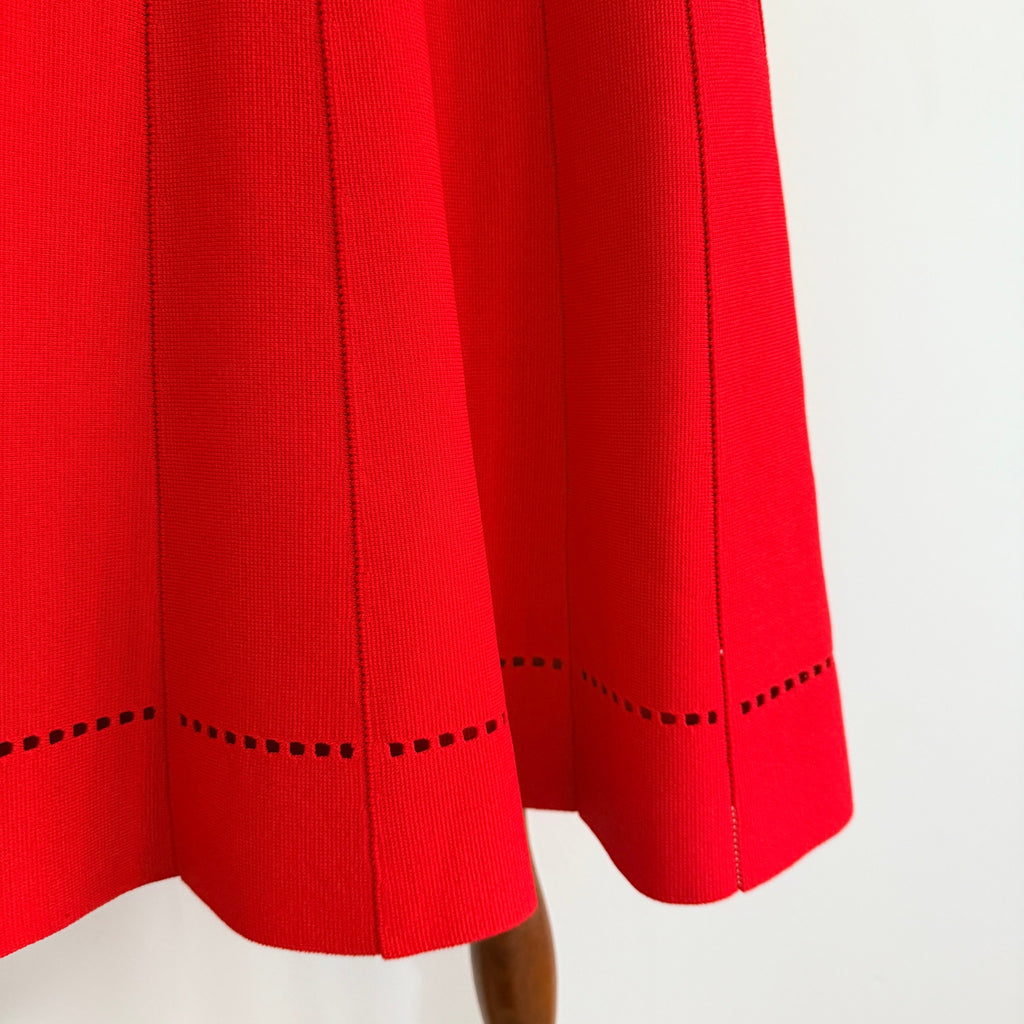 Red Knit Sleeveless Dress Textured Pleated Skirt Size XL NWT Casual - Image 11