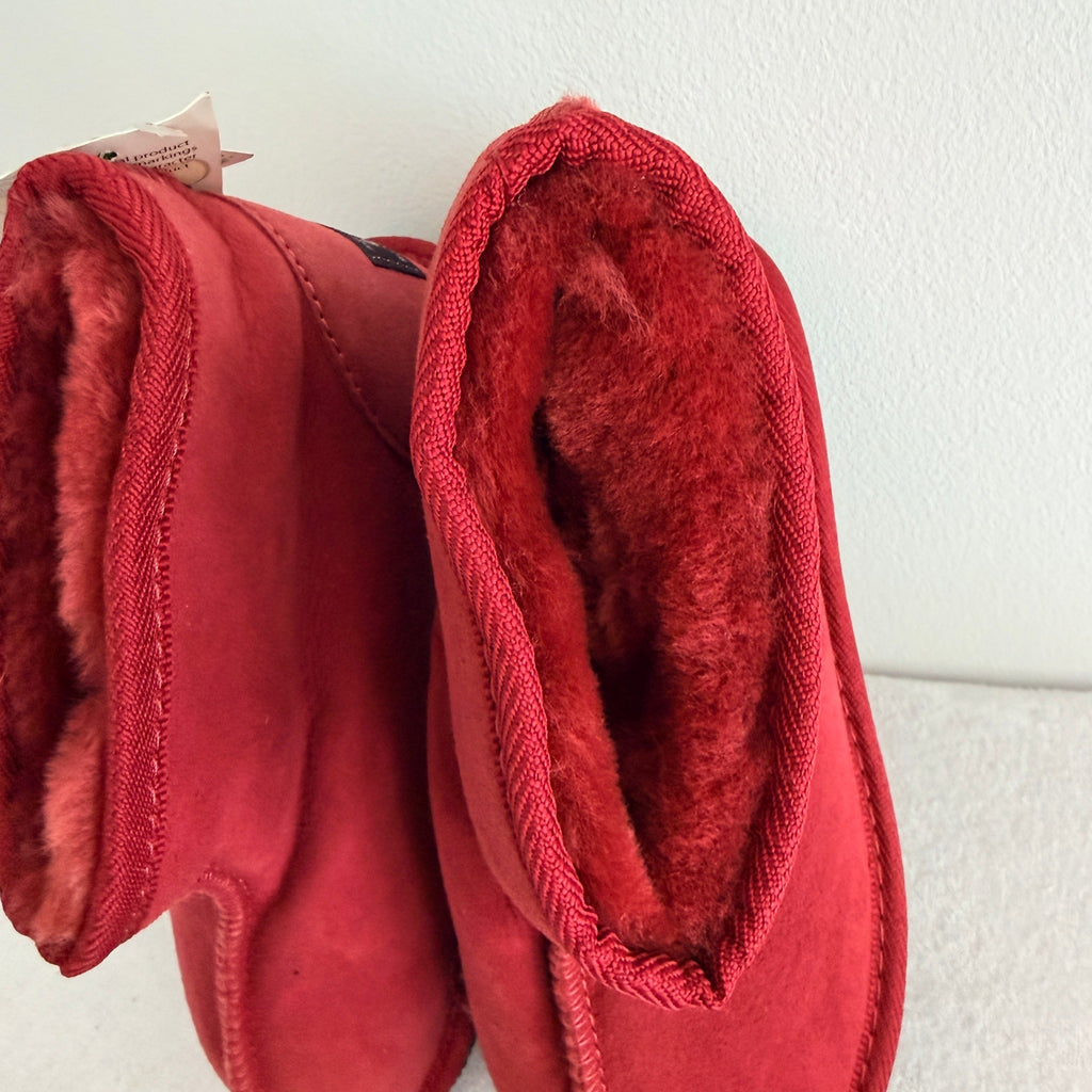 UGG Boots of Australia Mini Ankle Boots Rust Red Kids Girls W3 Sheepskin New - Image 8