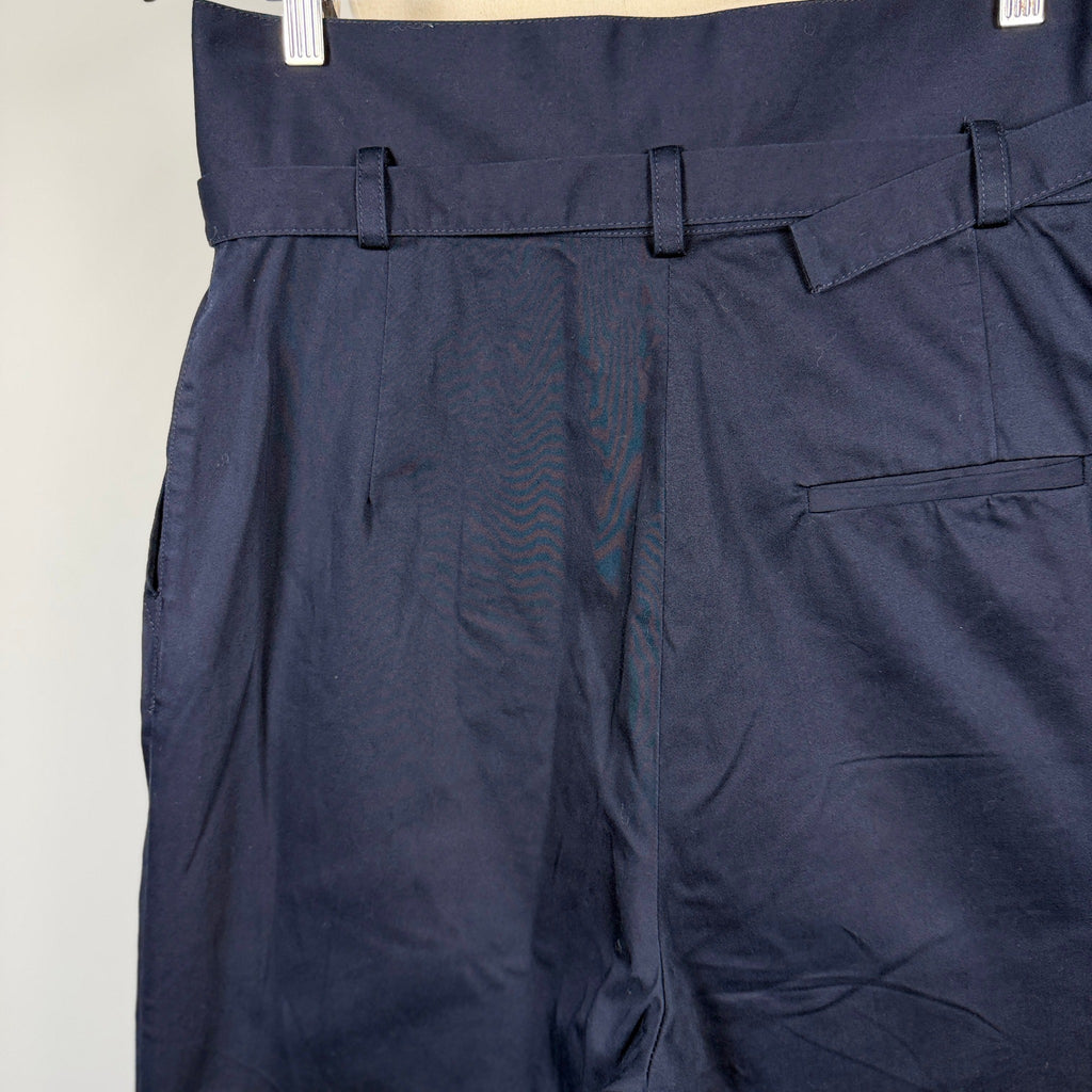 Scanlan Theodore Navy Belted High Waist Tapered Pants Sz 12 Cotton Blend - Image 7