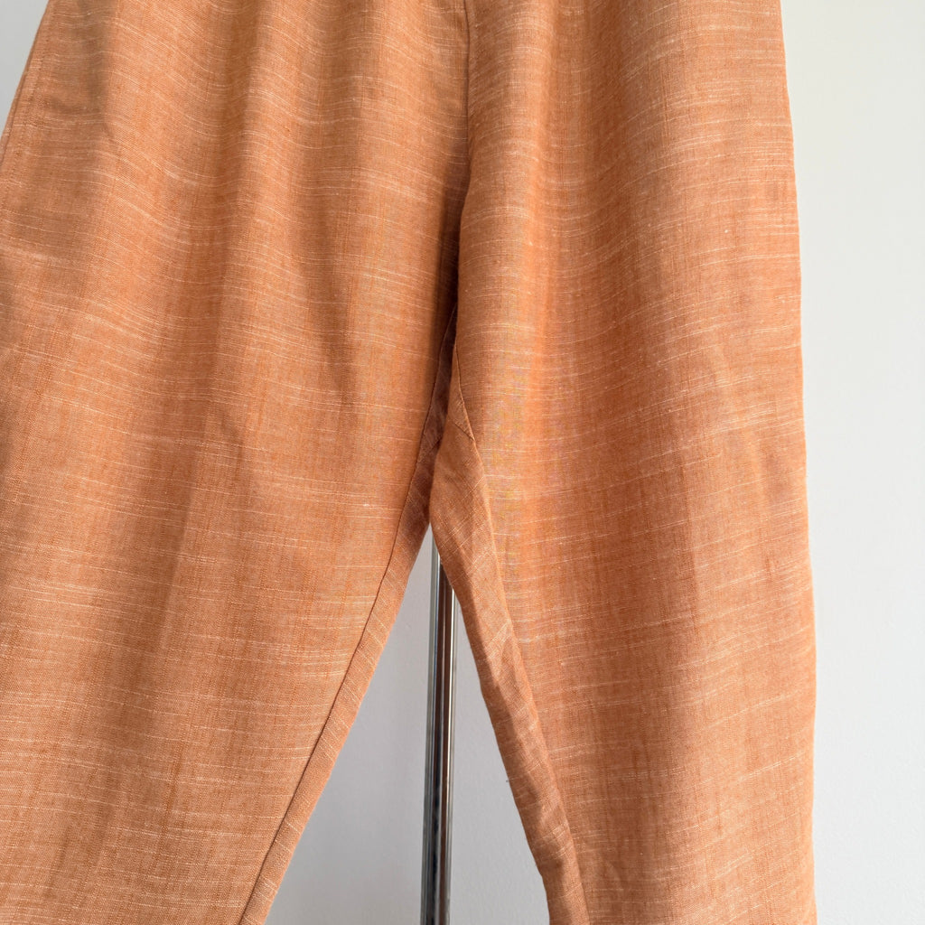 Vine Apparel Brown Cotton Linen Blend Drawstring Joggers Size 14 Casual - Image 11