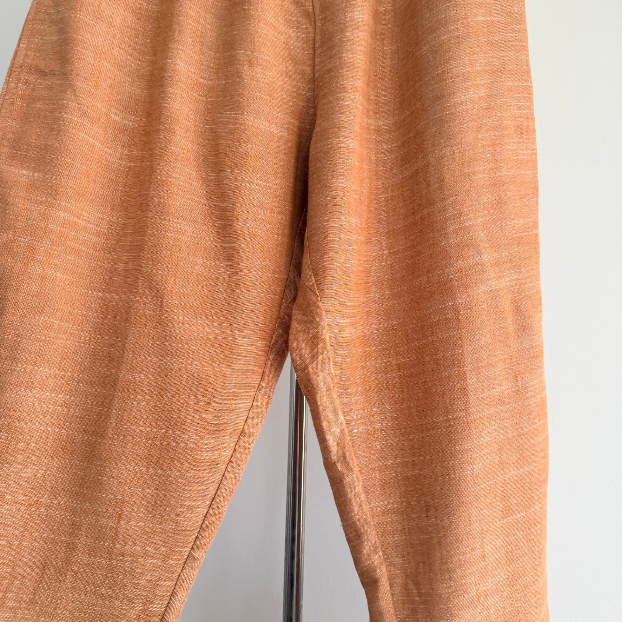 Vine Apparel Brown Cotton Linen Blend Drawstring Joggers Size 14 Casual - Image 11