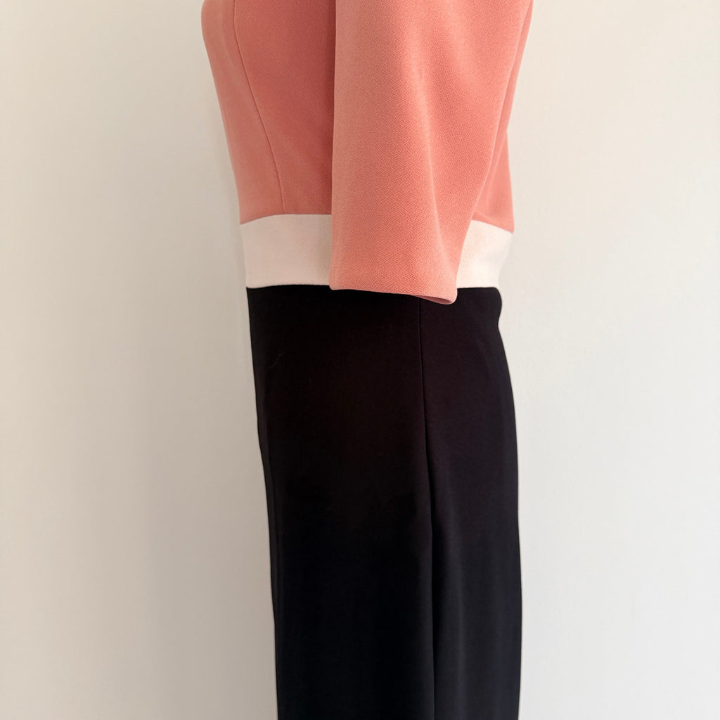 Portmans Colour Block Midi Dress Front Zip Detail Size 10 Casual - Image 16