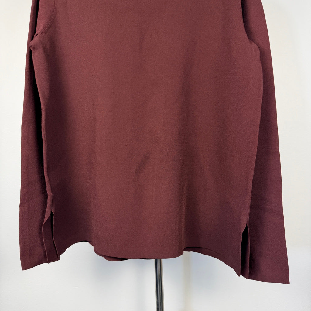 Scanlan Theodore Burgundy Longline Turleneck Knit Top Size m Funnel Neck - Image 12
