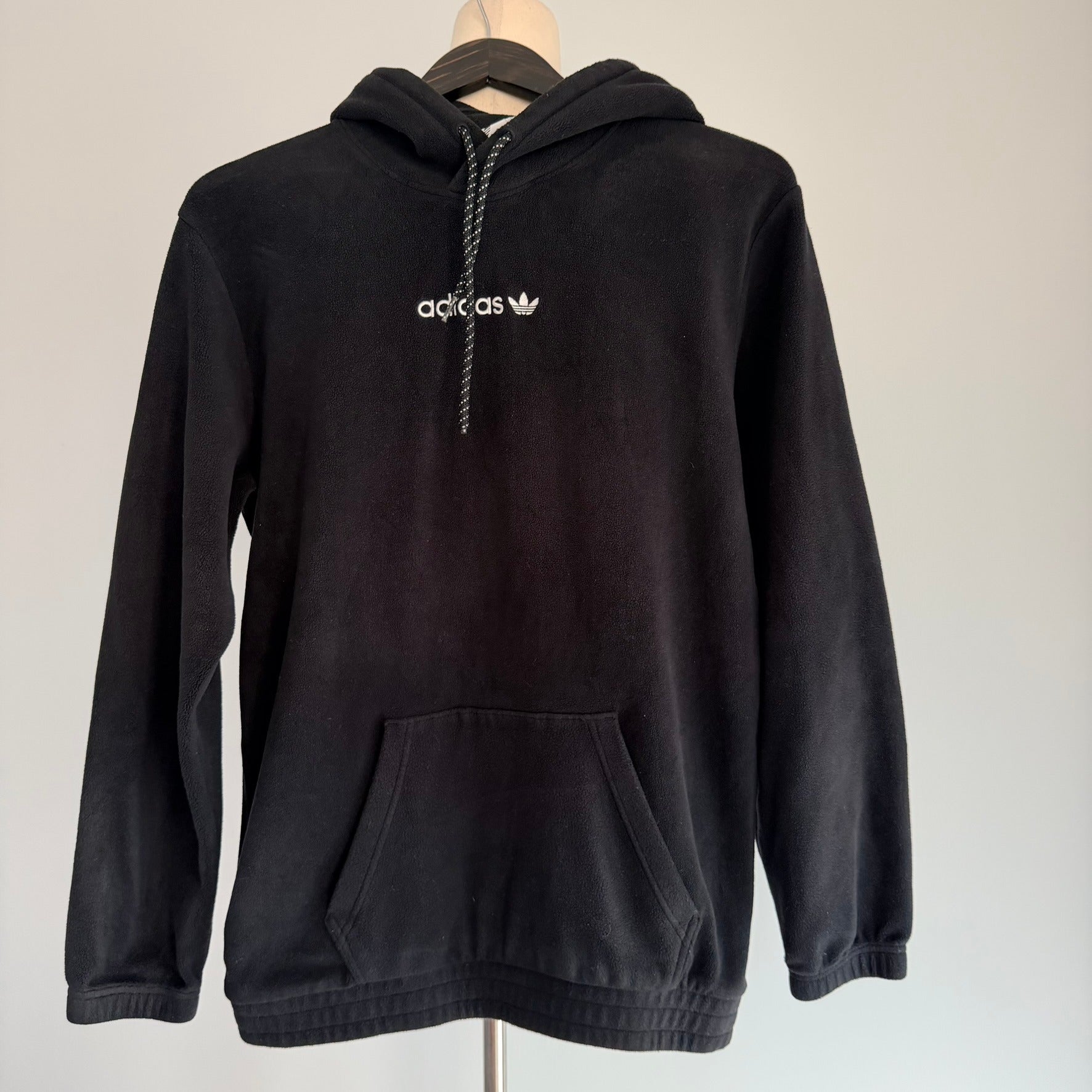 Adidas Originals Black Fleece Hoodie - Men's Size M - Image 9