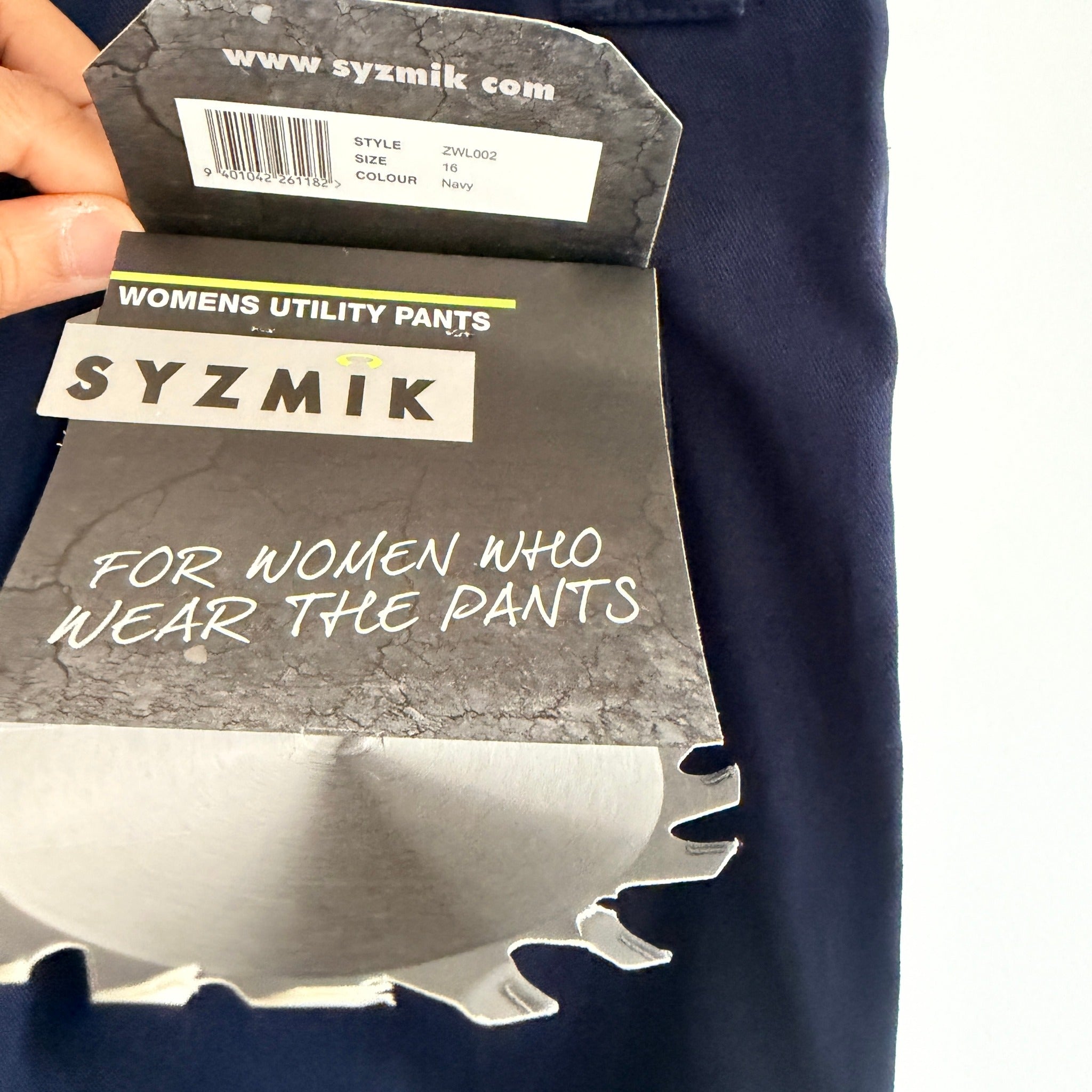 Syzmik Womens Navy Cotton Utility Cargo Pants Size 16 UPF50+ Workwear BNWT - Image 6