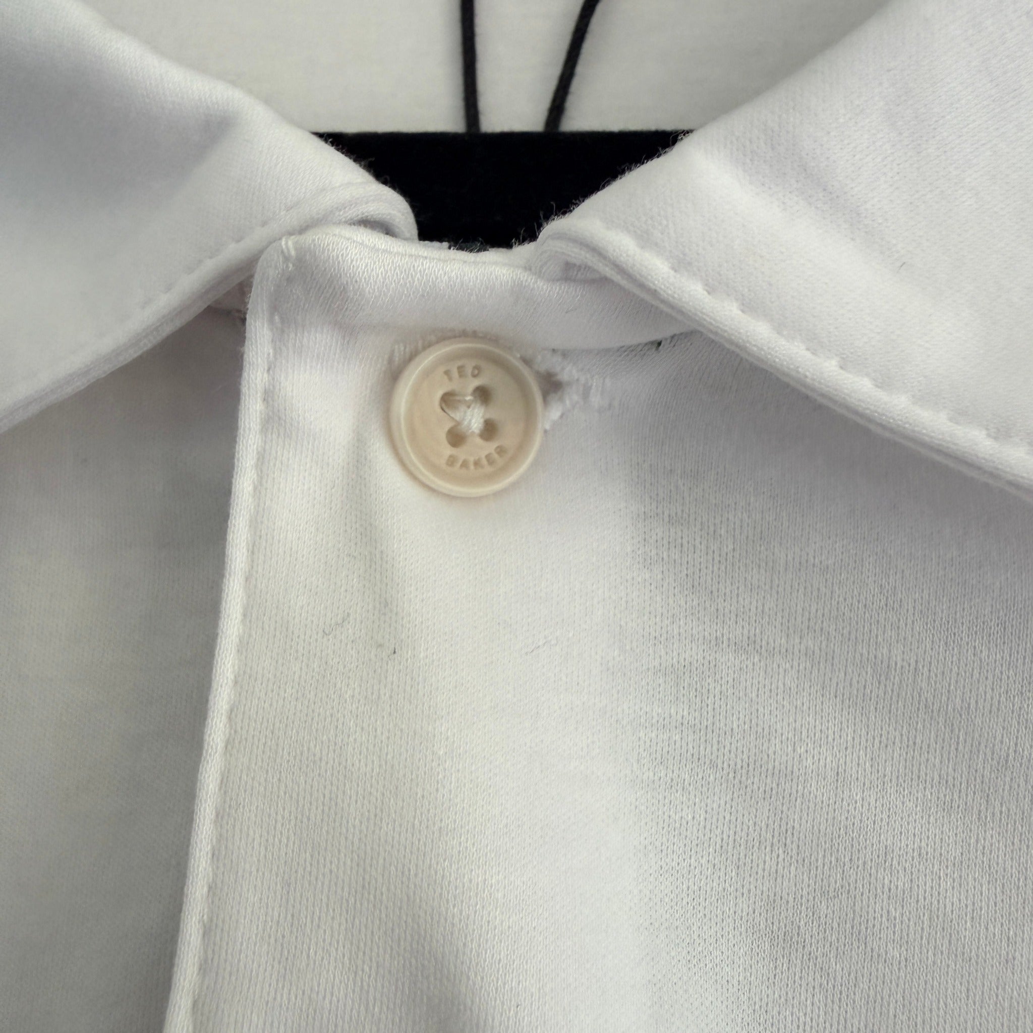 Ted Baker Zeiter Polo Shirt White Cotton Slim Fit Size 6 2XL Smart Casual BNWT - Image 14