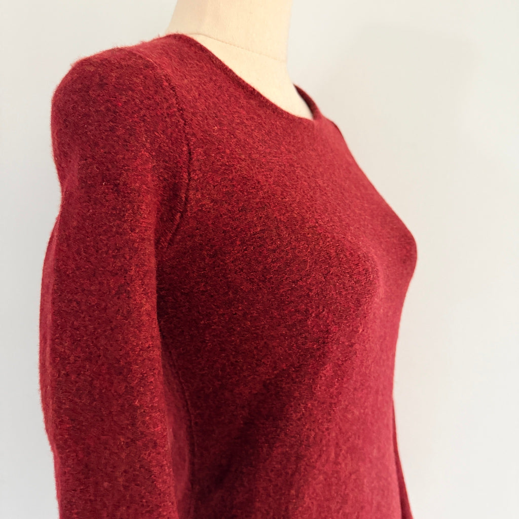 Elk The Label Womens Burgundy Merino Wool Blend Jumper Size M Crew Neck Casual - Image 11