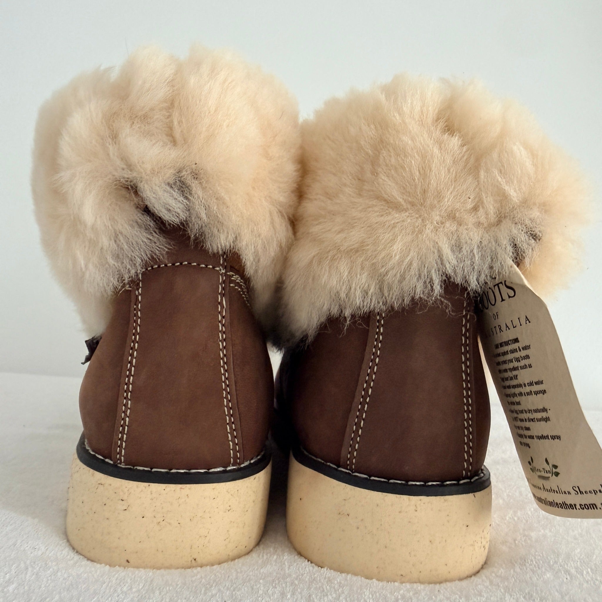 Ugg Boots Of Australia Lace-Up Boots Genuine Sheepskin Lined Brown Suede EU 36 - Image 10