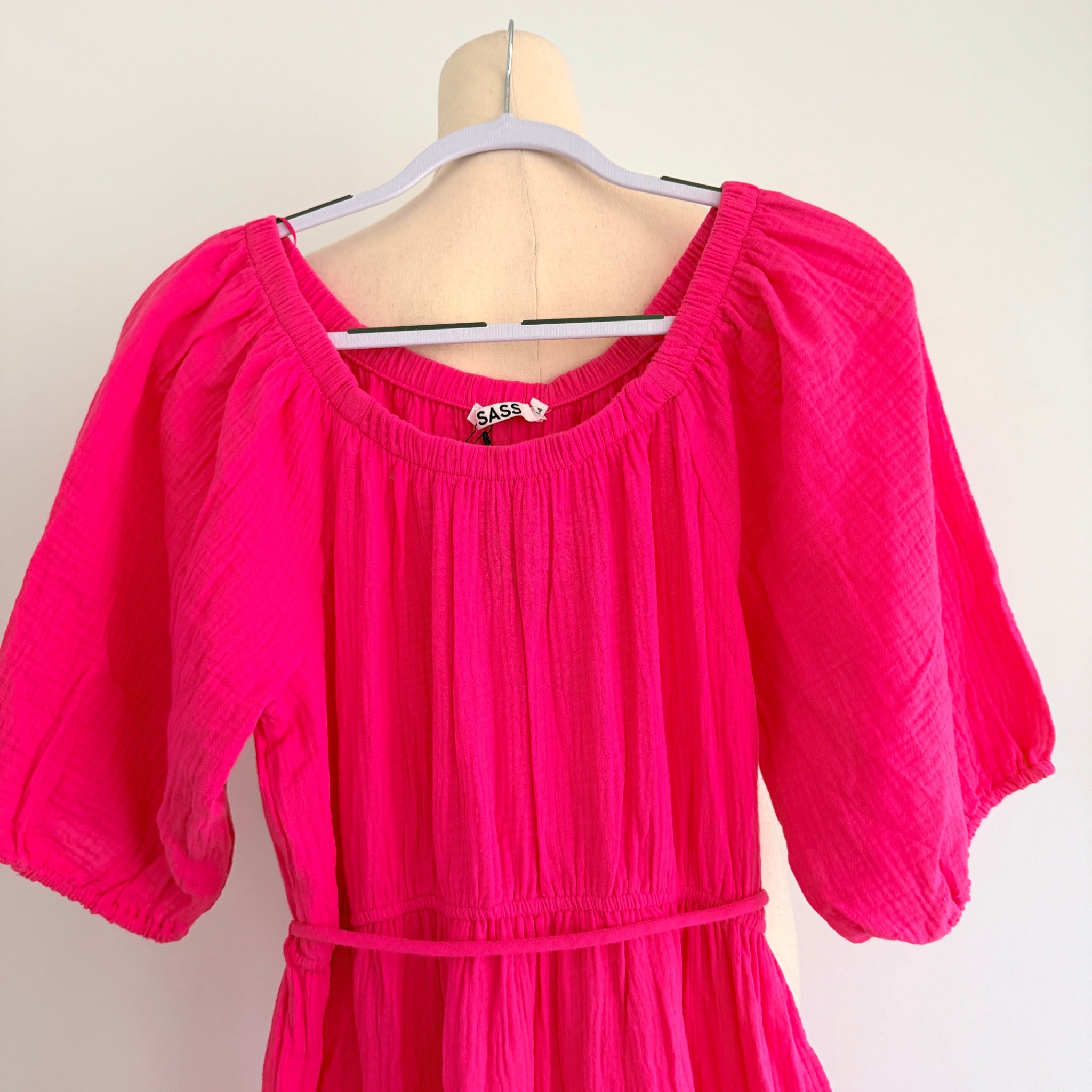 Sass Felix Tiered Midi Dress Hot Pink Size 14 BNWT Casual - Image 11