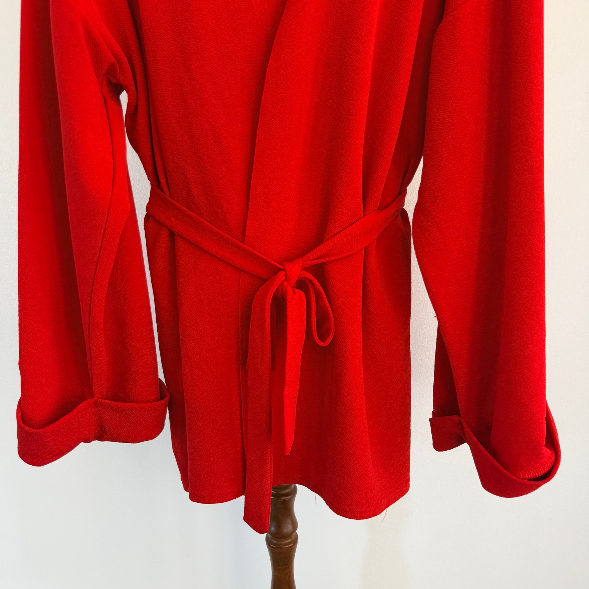 PrettyLittleThing Red Kimono Wrap Jacket Top Sz 20 V-Neck Party Evening - Image 14